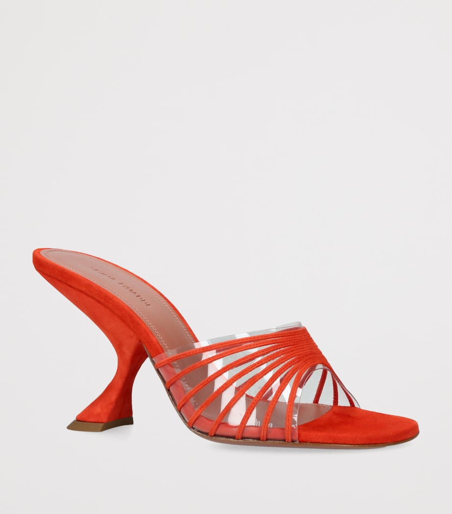 Suede Mookie Heeled Mules 90 ORANGE Image 3