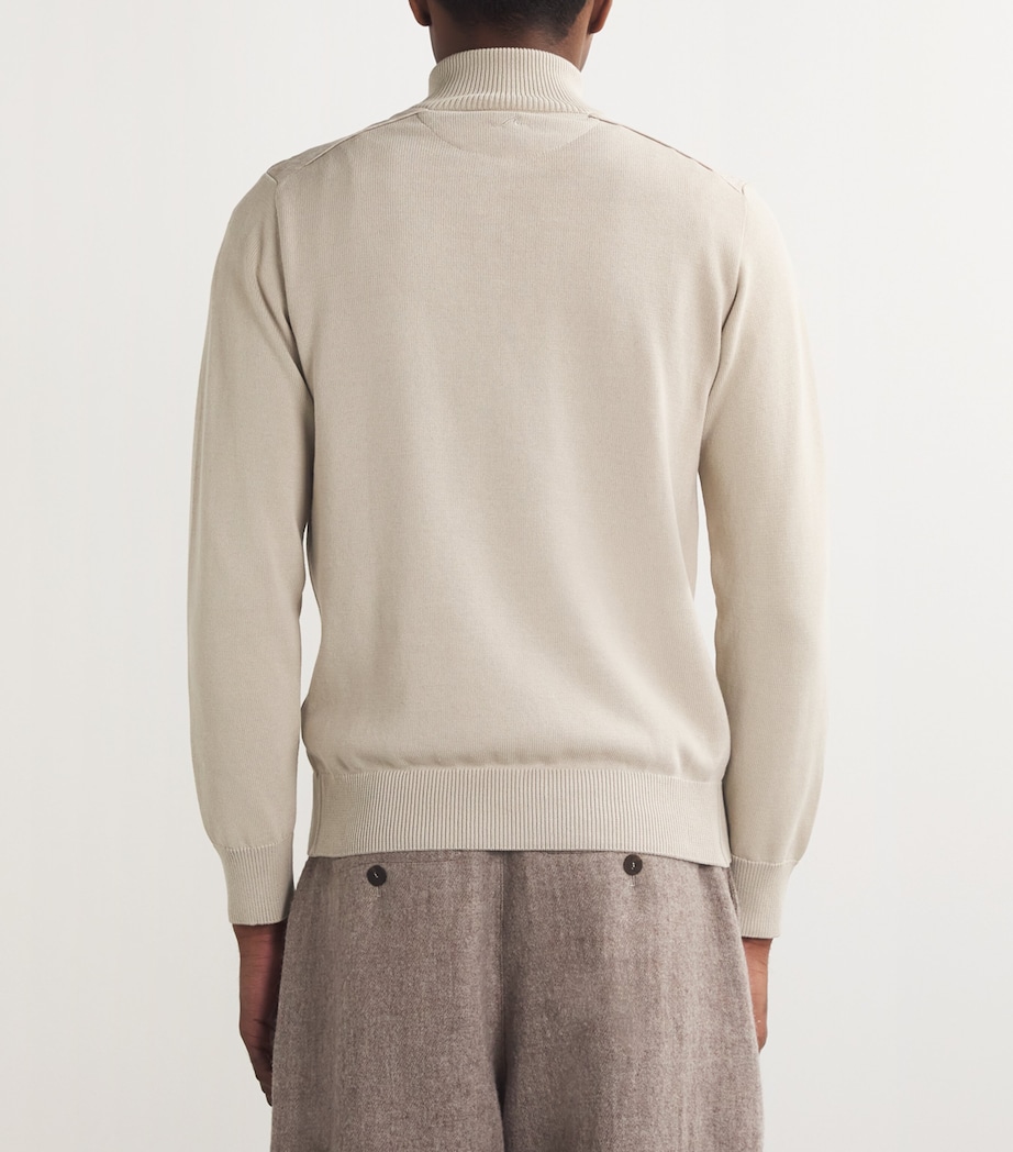 Cotton-Linen Fresco Sweater 348BEIGE Image 4