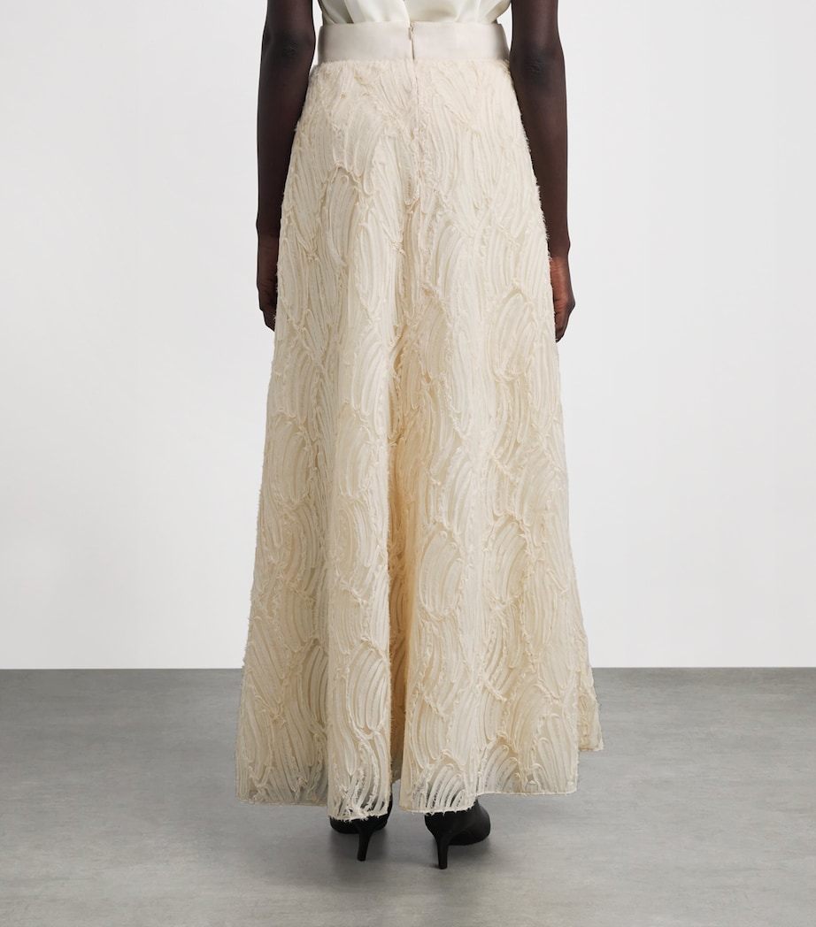 ME+EM Womens Tulle Maxi Skirt Cream Image 5