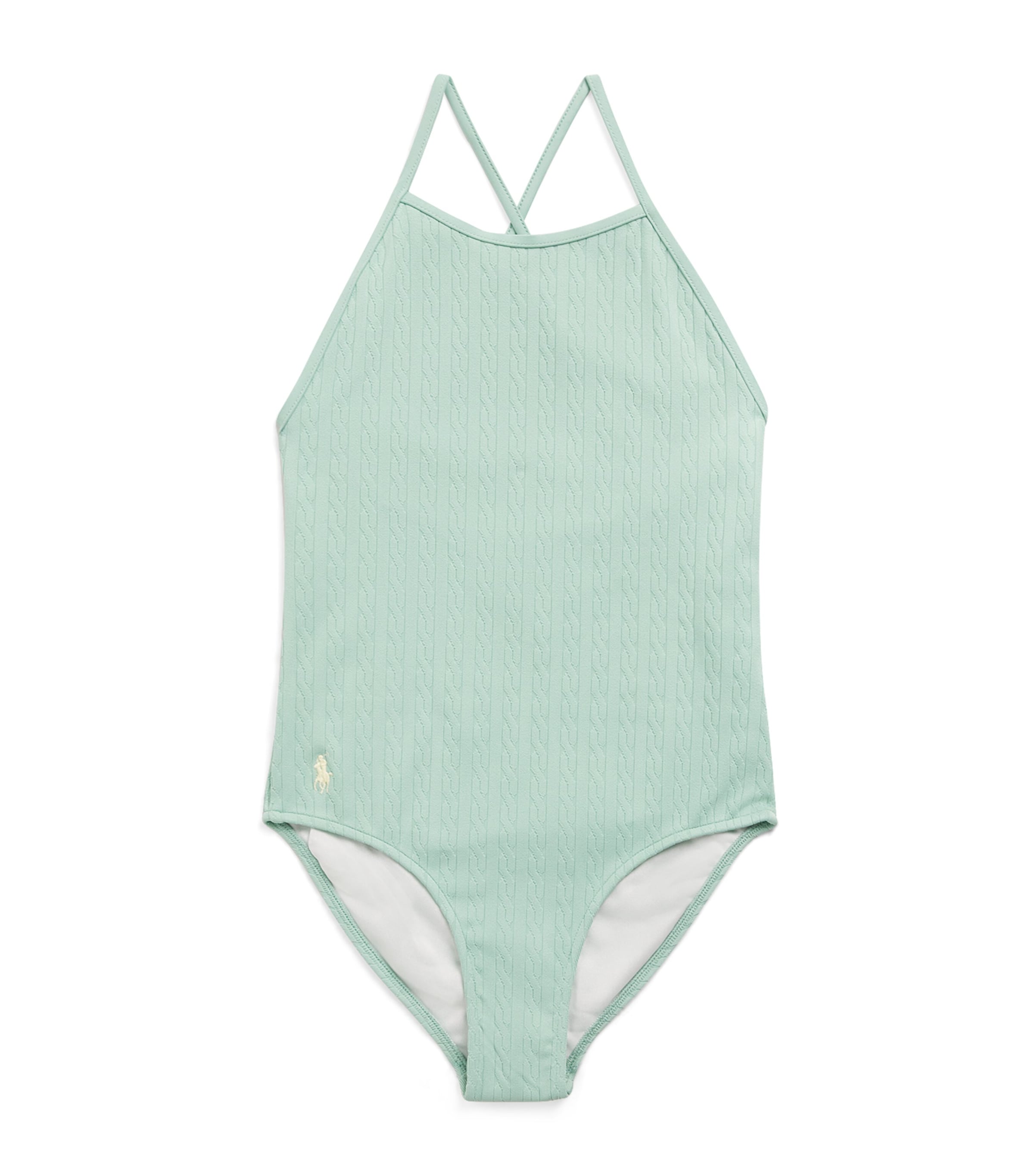 Ralph Lauren Kids Cable Swimsuit (7-14 Years) Green Image 1
