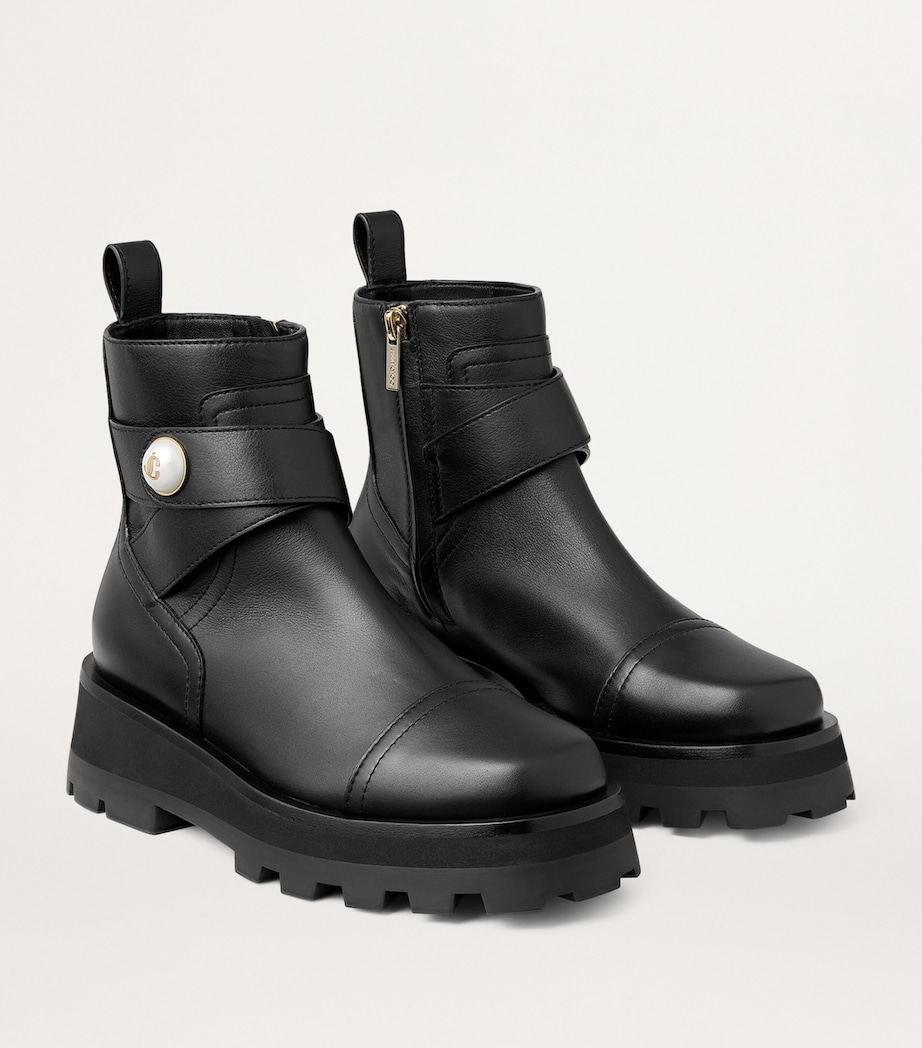 Meena Leather Ankle Boots BLACK Image 4