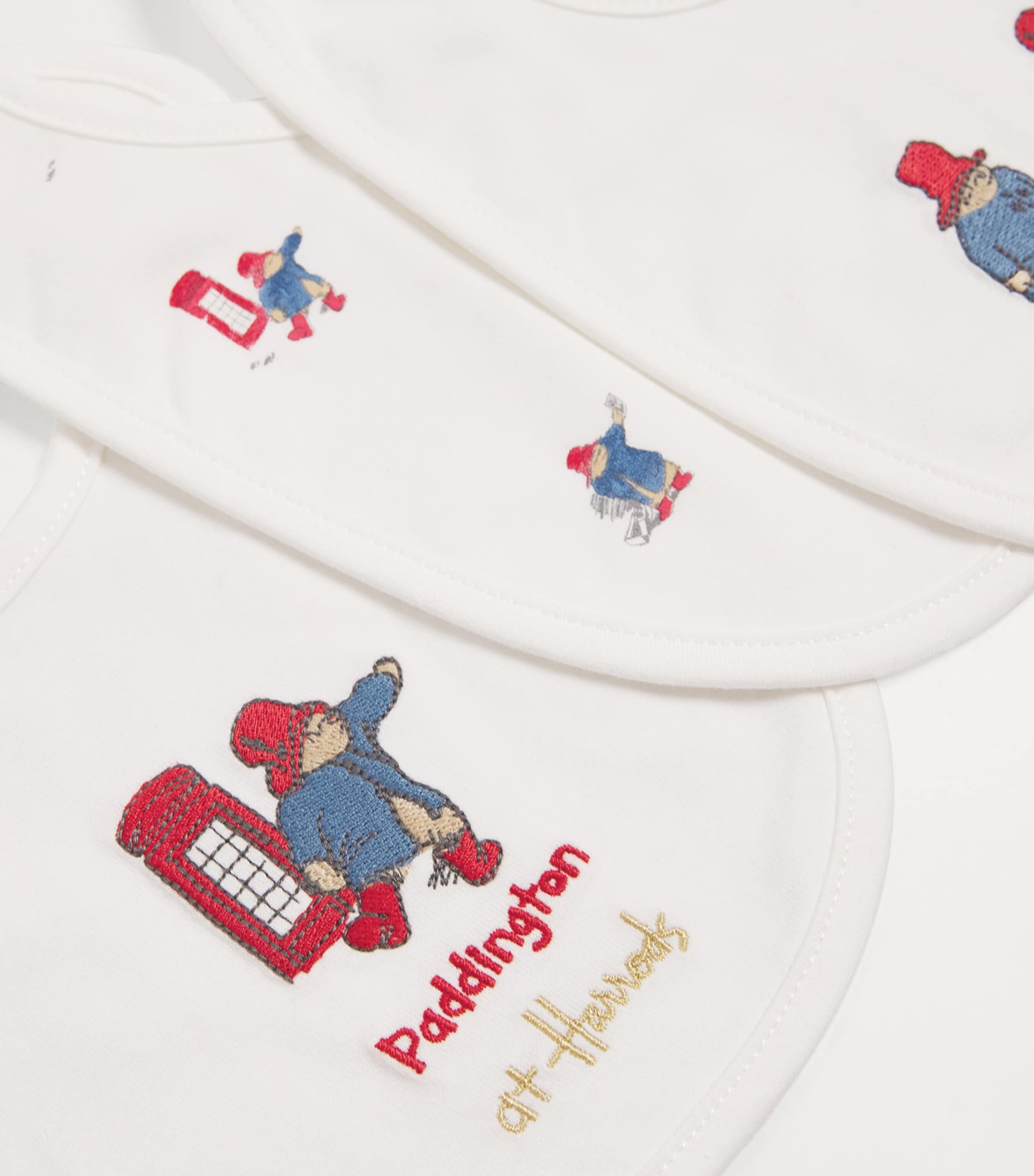 Embroidered Paddington Bibs (Set of 3) WHITE Image 4
