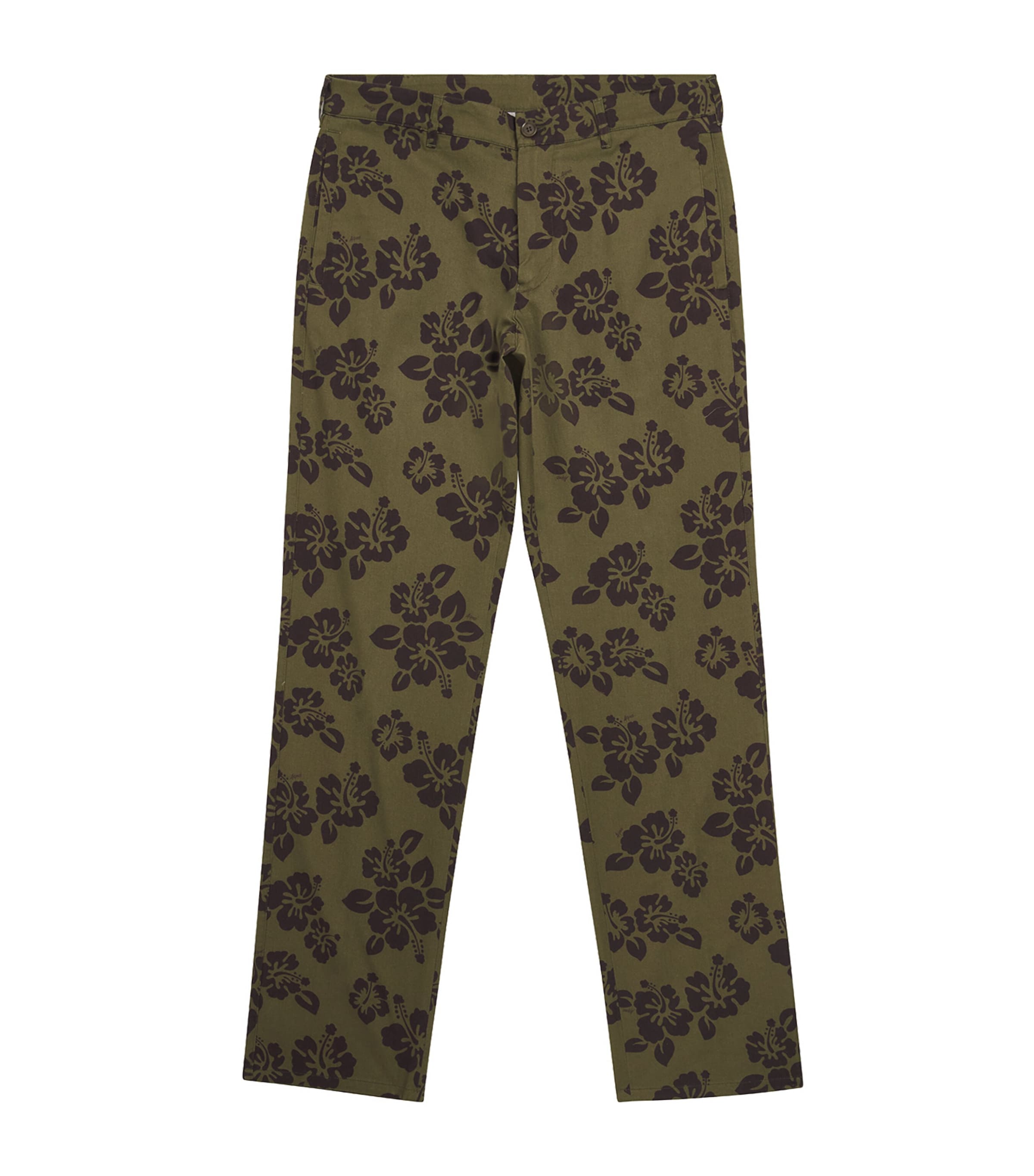ASPESI COTTON STRAIGHT FLORAL TROUSERS
