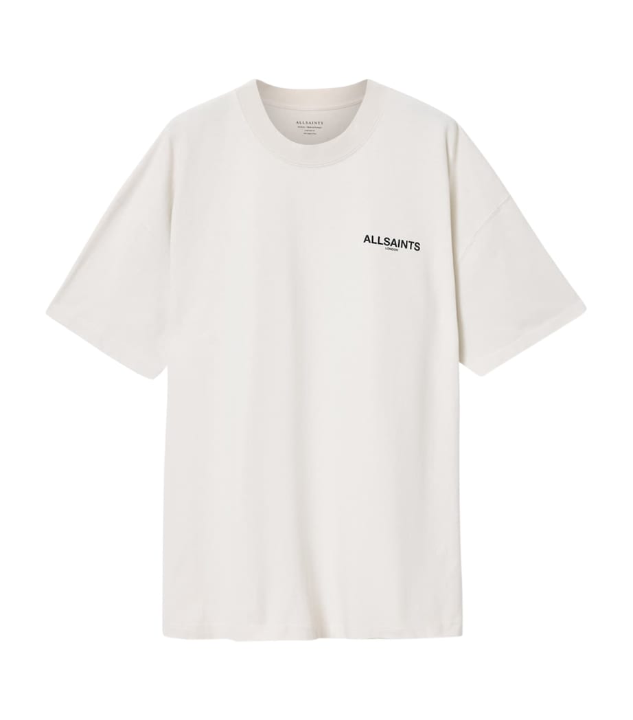 AllSaints Mens Organic Cotton Hallis T-Shirt Dusk White Image 1