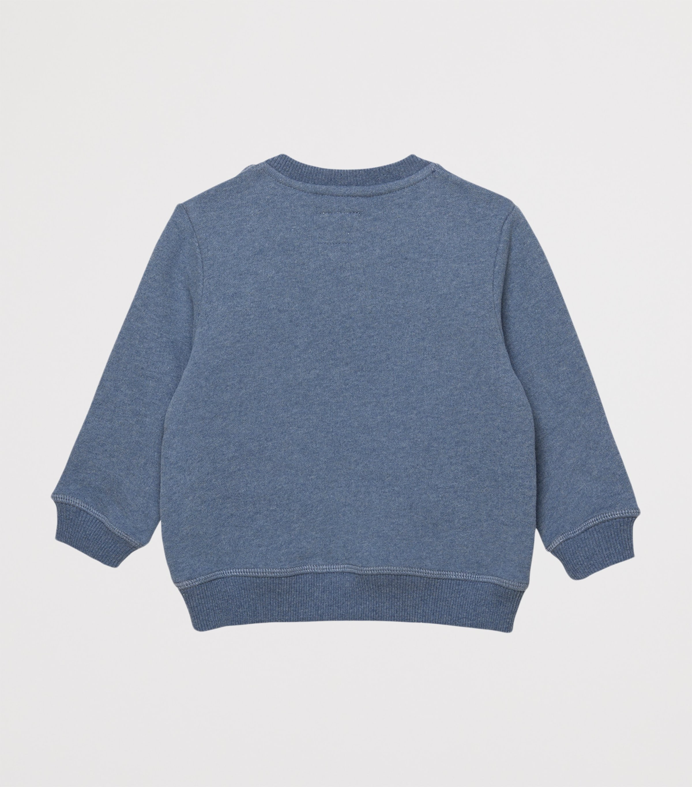 Cotton Dinosaur Sweatshirt (3-24 Months) MID BLUE MARL Image 2