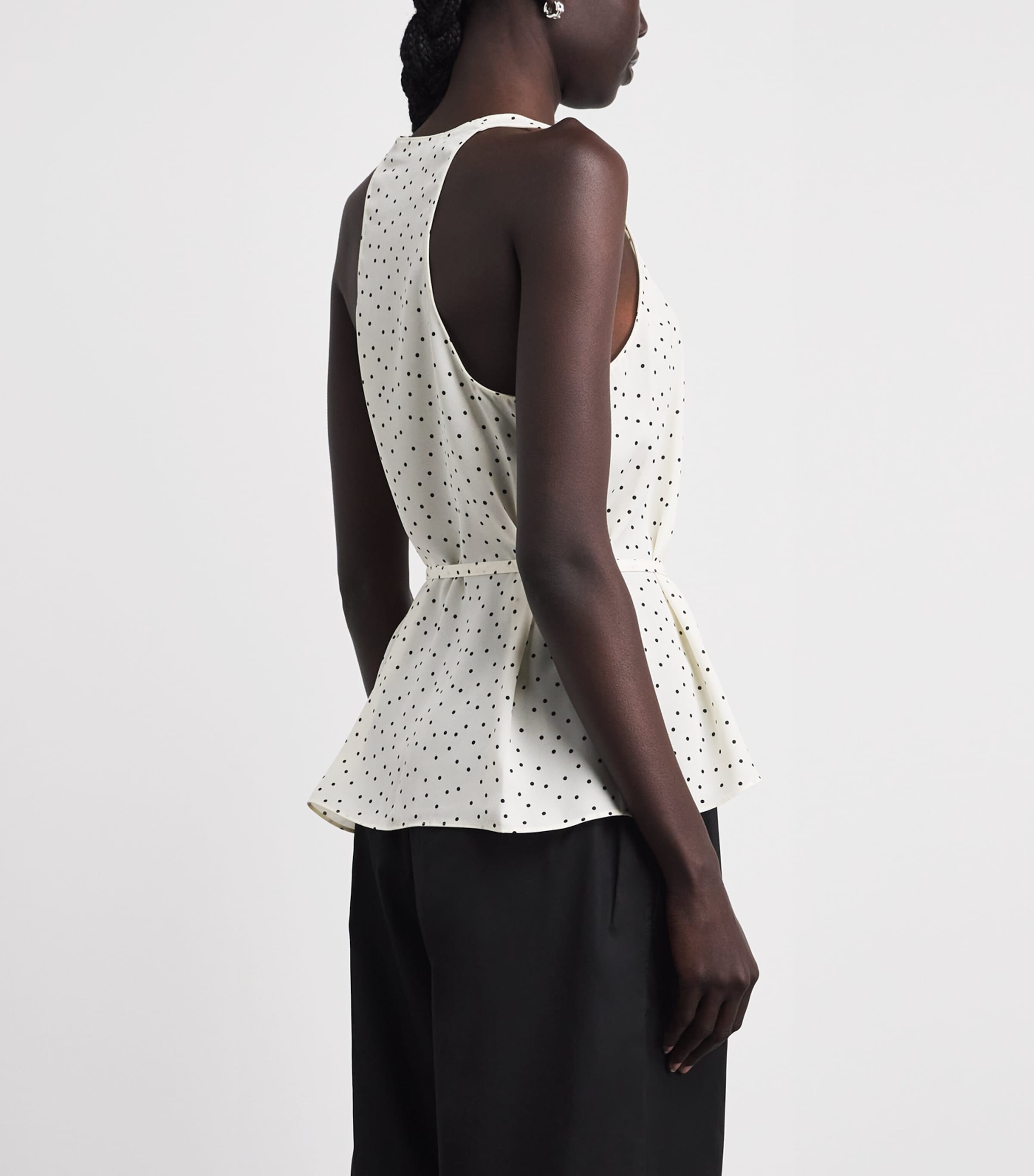 Theory Womens Silk-Blend Polka-Dot Tank Top Chk Ivory Multi Image 5