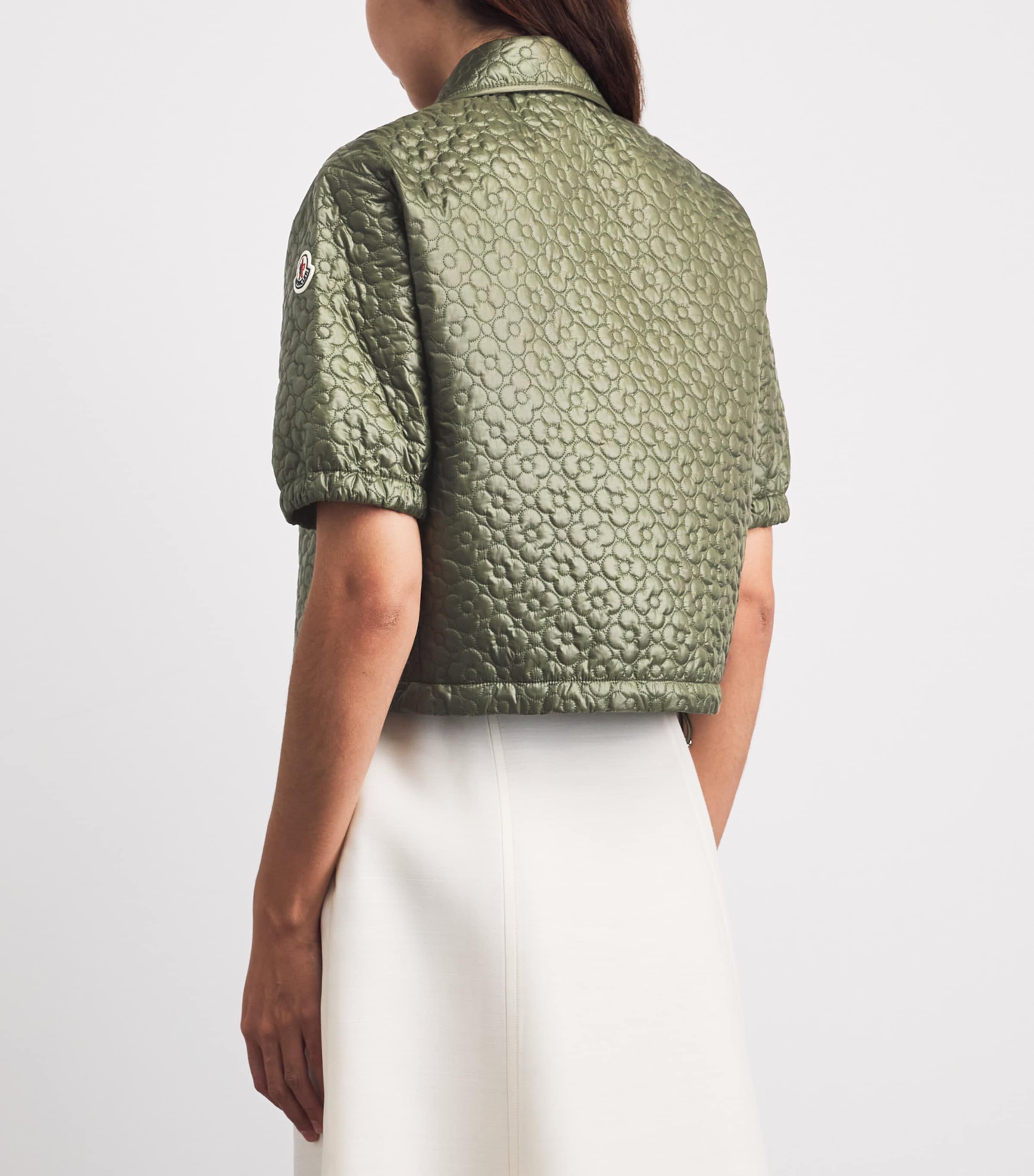 Moncler Womens Floral-Quilted Overshirt Image 5