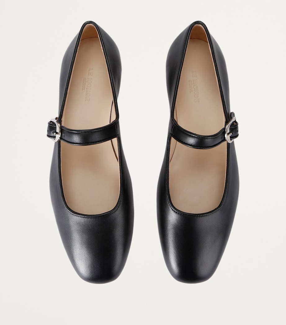 Le Monde Beryl Leather Mary Jane Ballet Flats Black Image 6