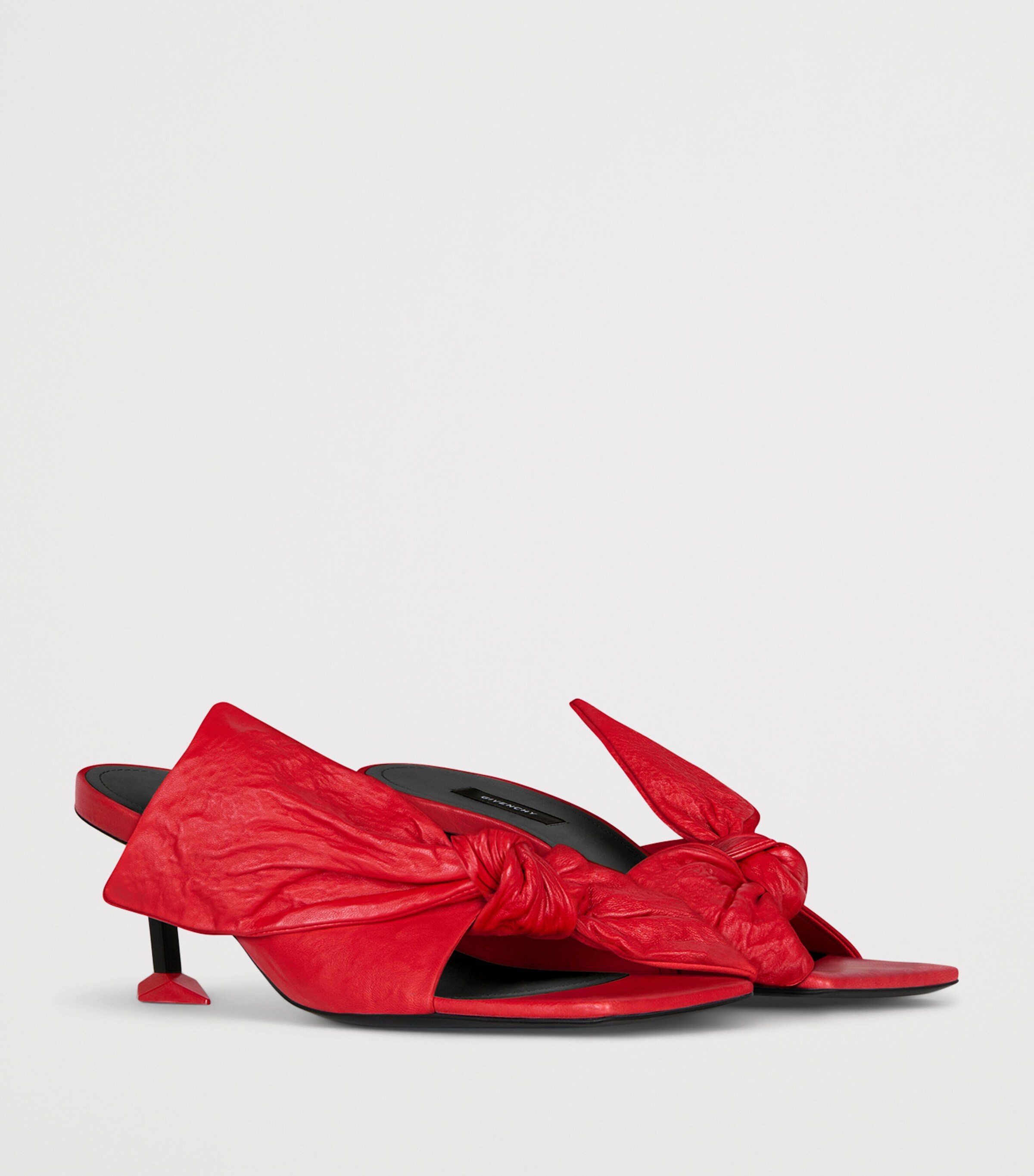 Givenchy Leather Boudoir Bow Mules 65 Vermillon Image 2