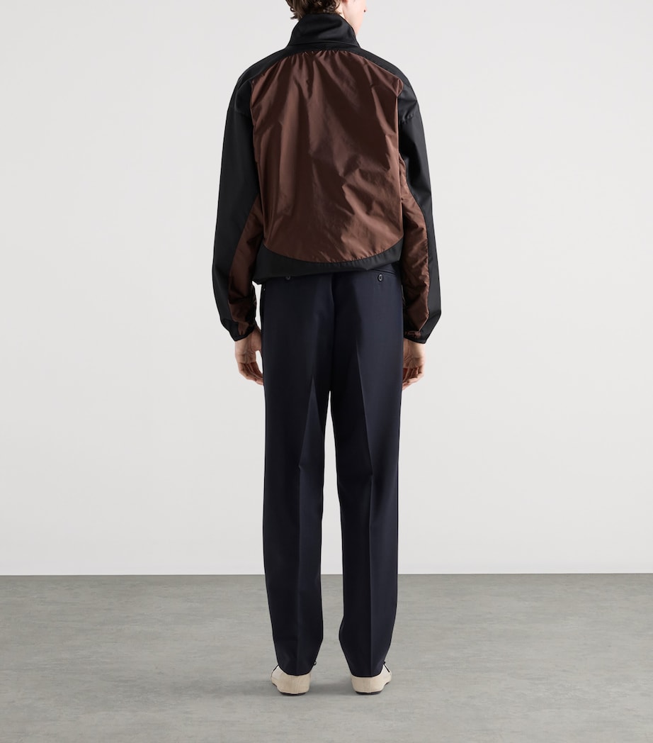 Prada Mens Wool-Mohair Trousers Blue Image 5