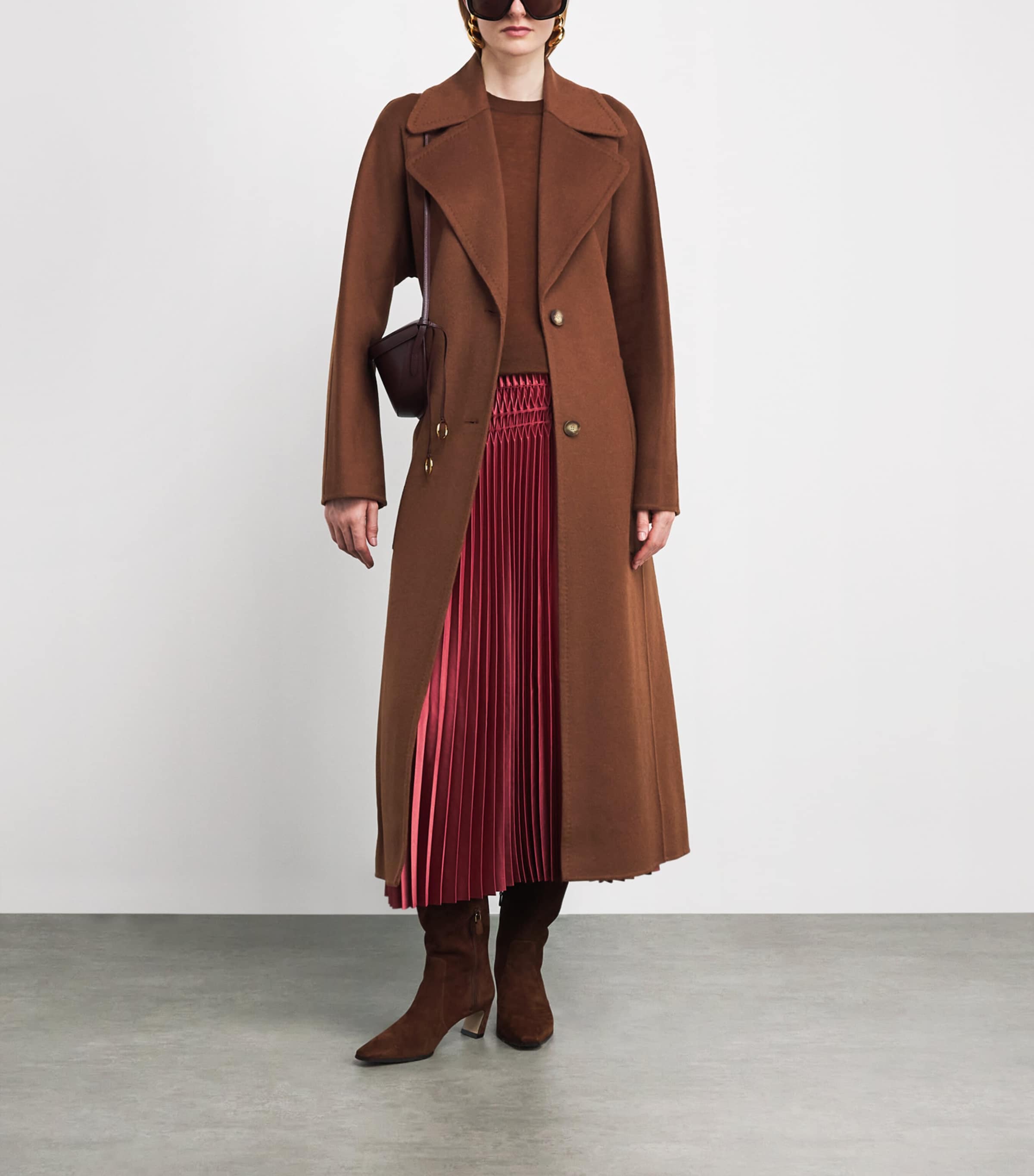 Joseph Womens Wool-Cashmere Spencer Coat Cinnamon Image 2