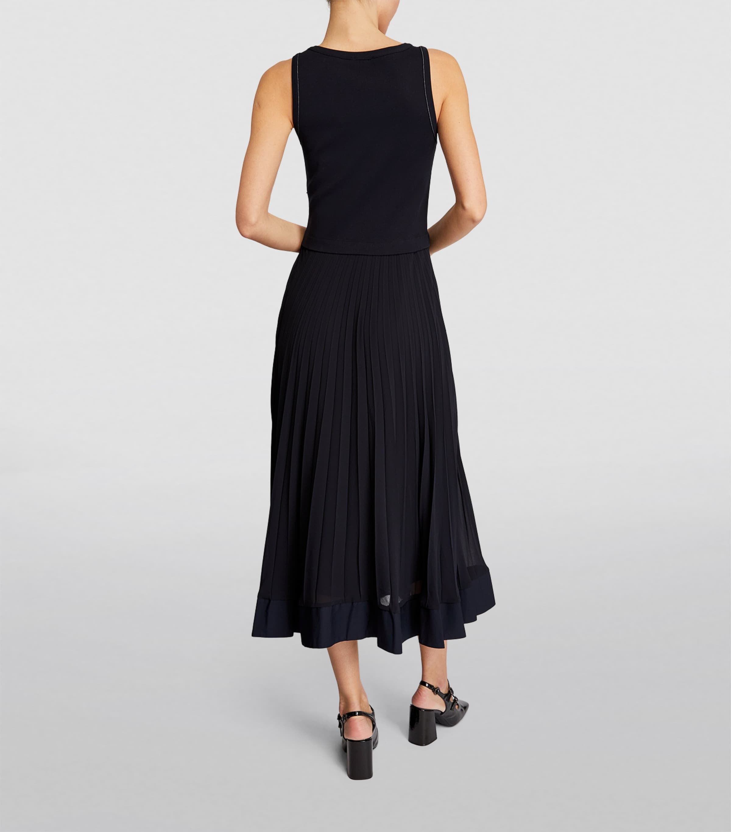 Pleated Midi Dress DEEP NAVY Image 3