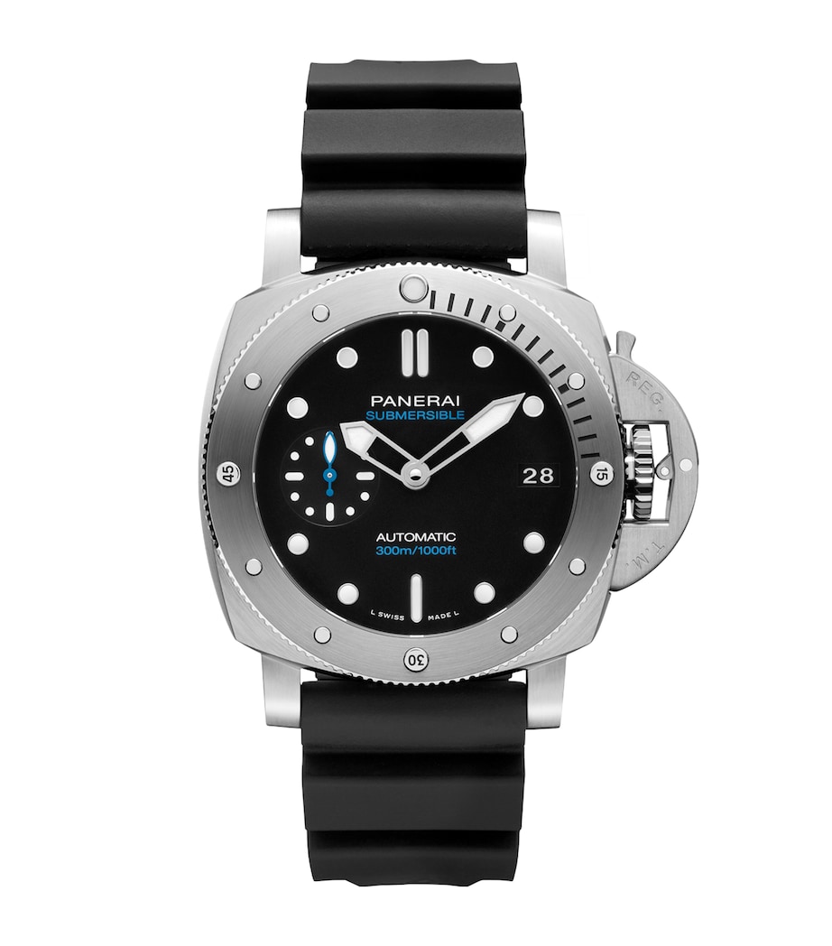 Panerai Stainless Steel and Rubber Submersible Watch 42mm Black Image 1