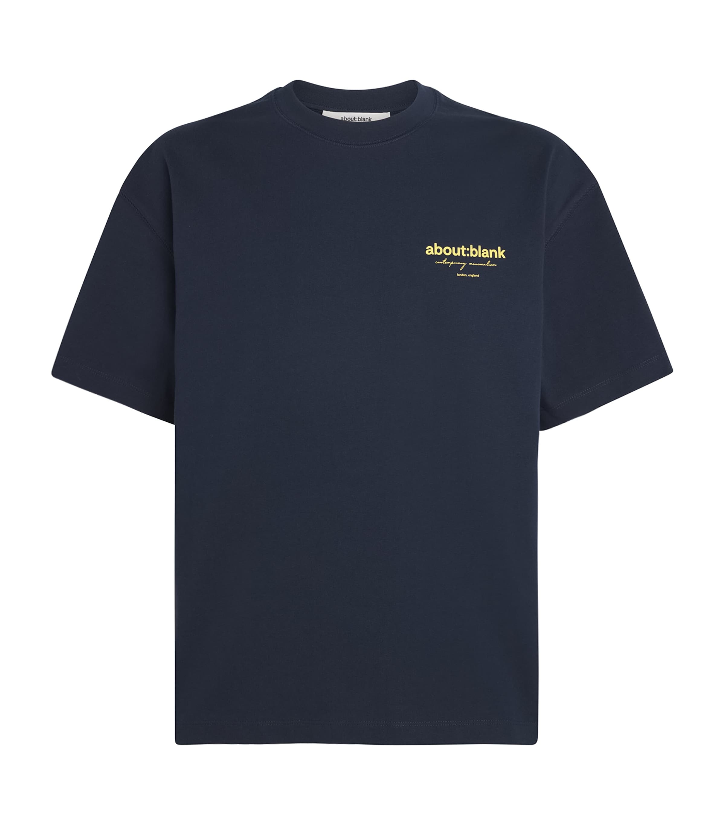 Cotton Logo T-Shirt NAVY/YELLOW Image 1