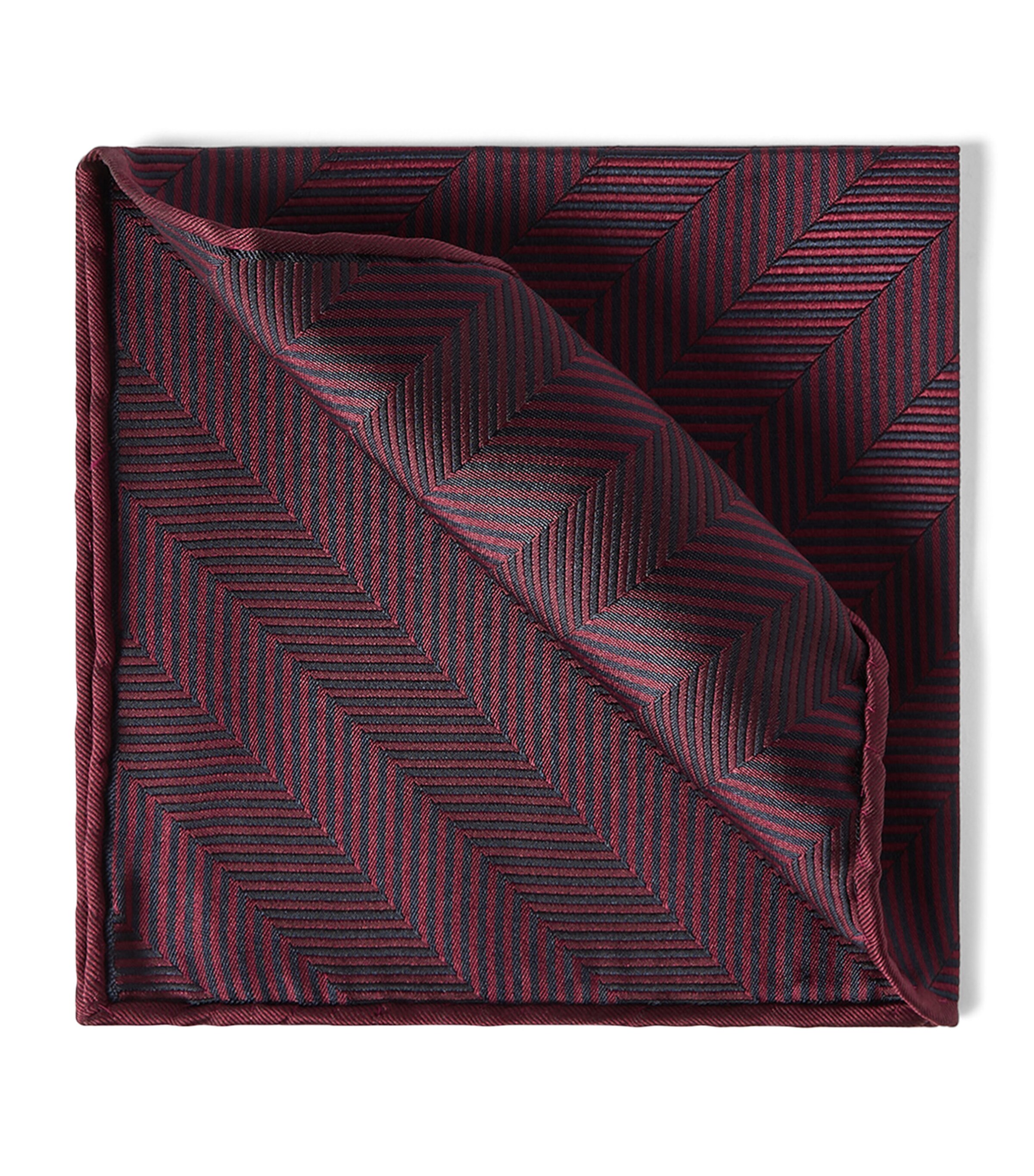 Brunello Cucinelli Silk Stripe Pocket Square Image 1