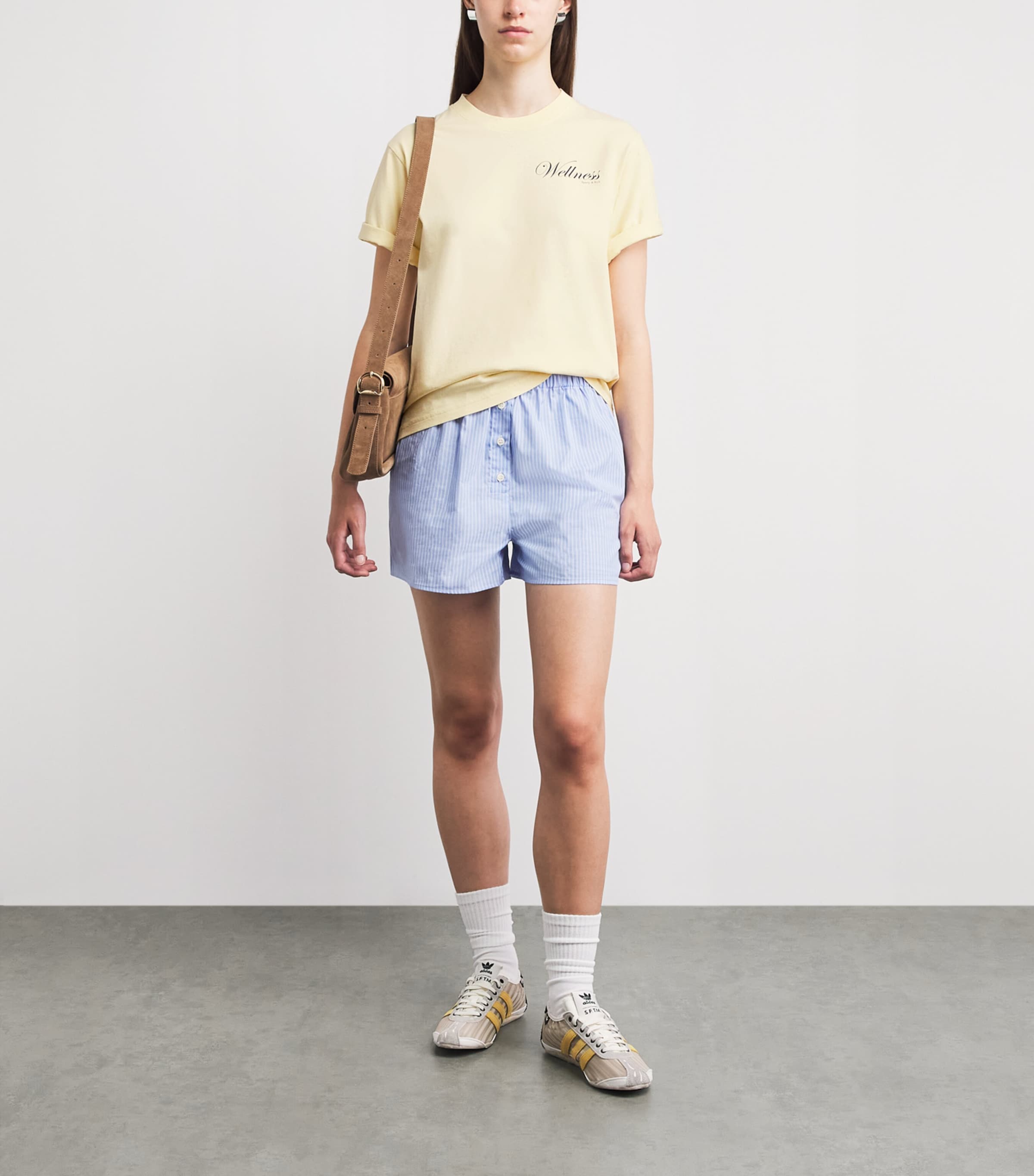 Sporty & Rich Womens Cotton Graphic T-Shirt Almond Navy Image 2