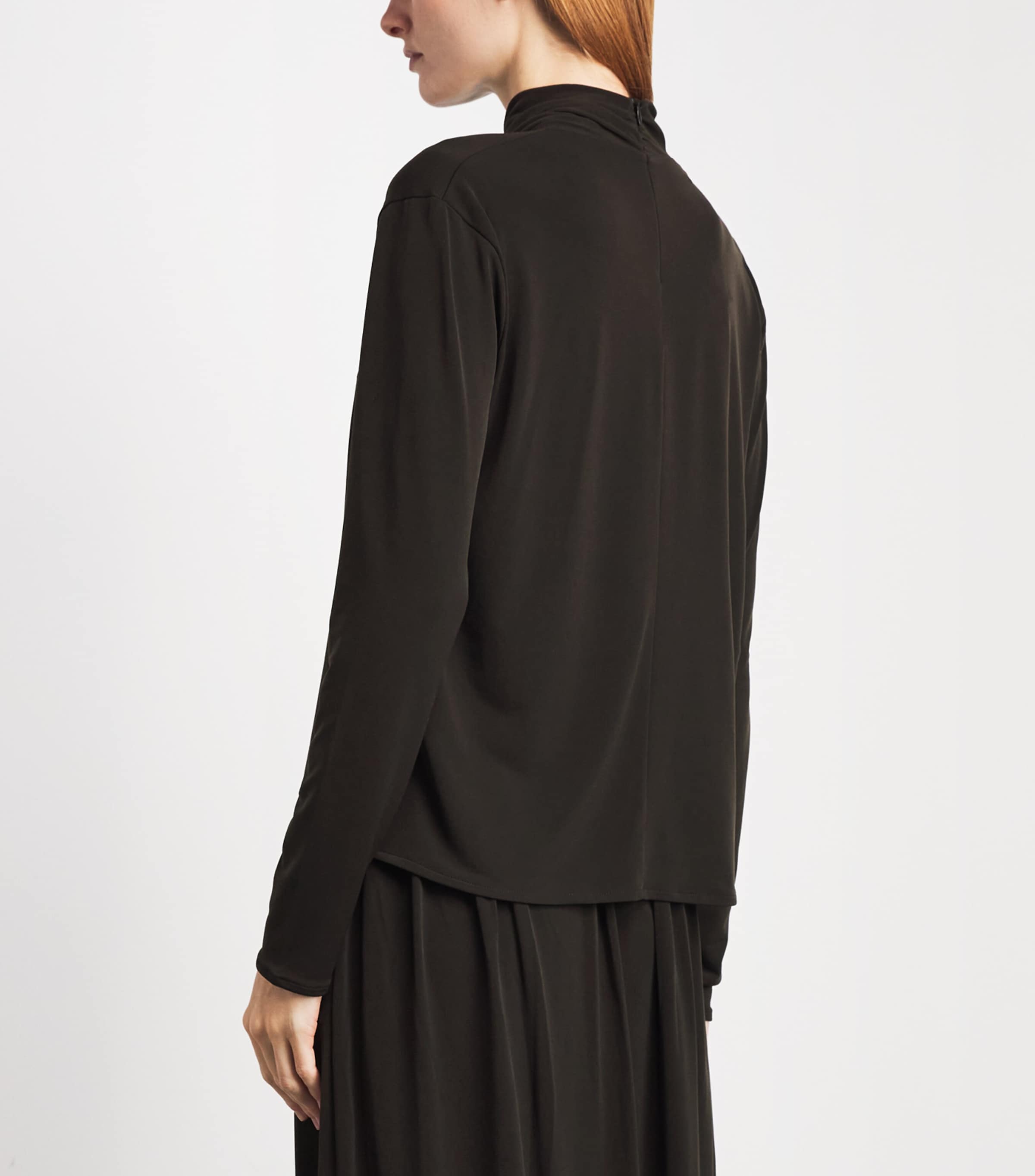 Vince Womens Draped Cowl-Neck Top Smoked Truffle Image 5