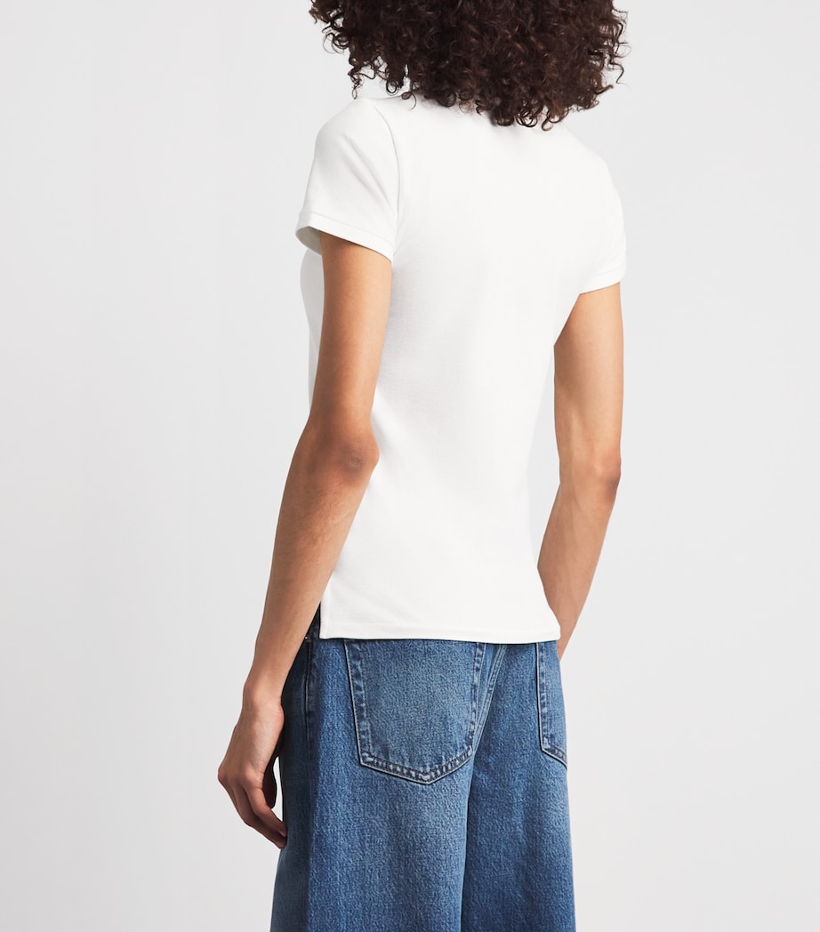 Polo Ralph Lauren Womens Stretch-Cotton Julie Polo Shirt White Image 5