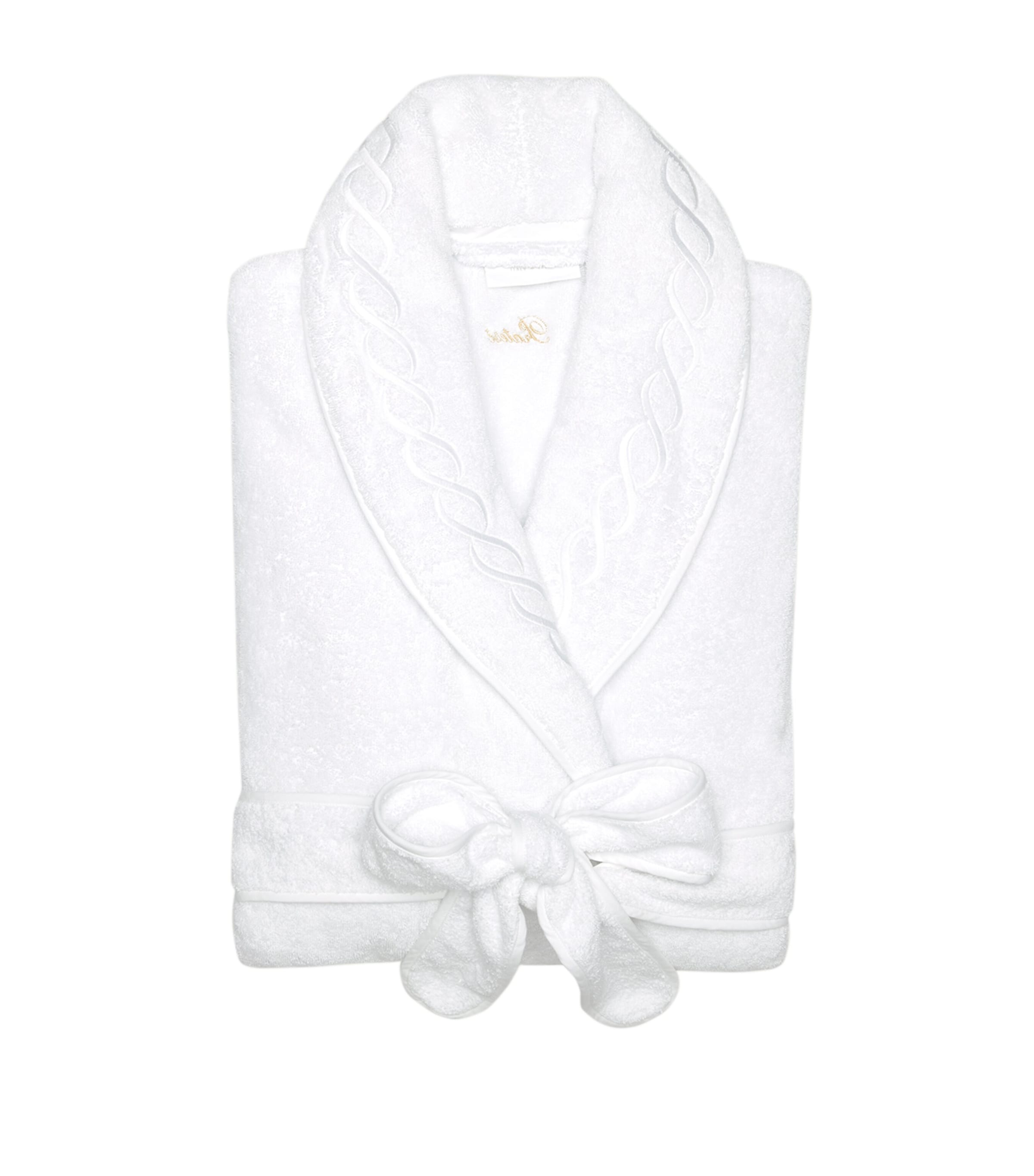 Cotton Treccia Bathrobe (Extra Large) WHITE/WHITE Image 2