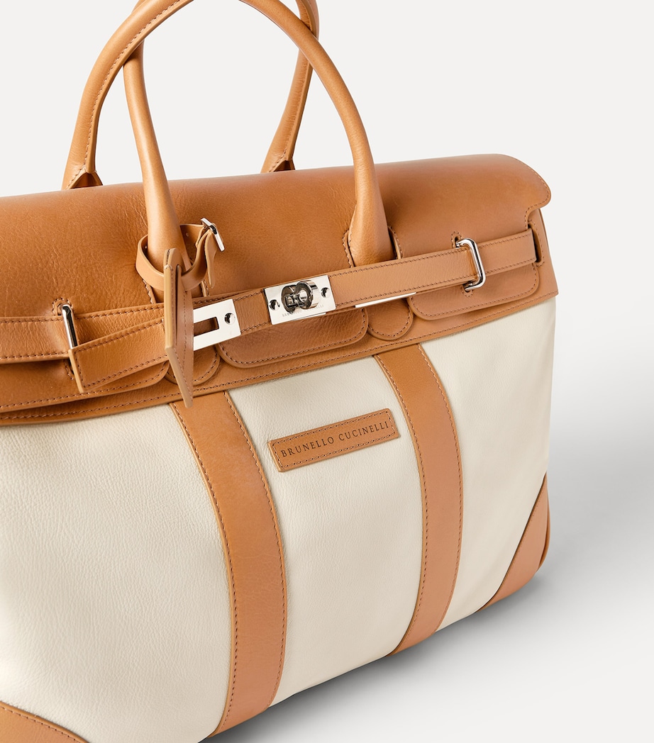 Brunello Cucinelli Grained Leather Country Holdall Image 5