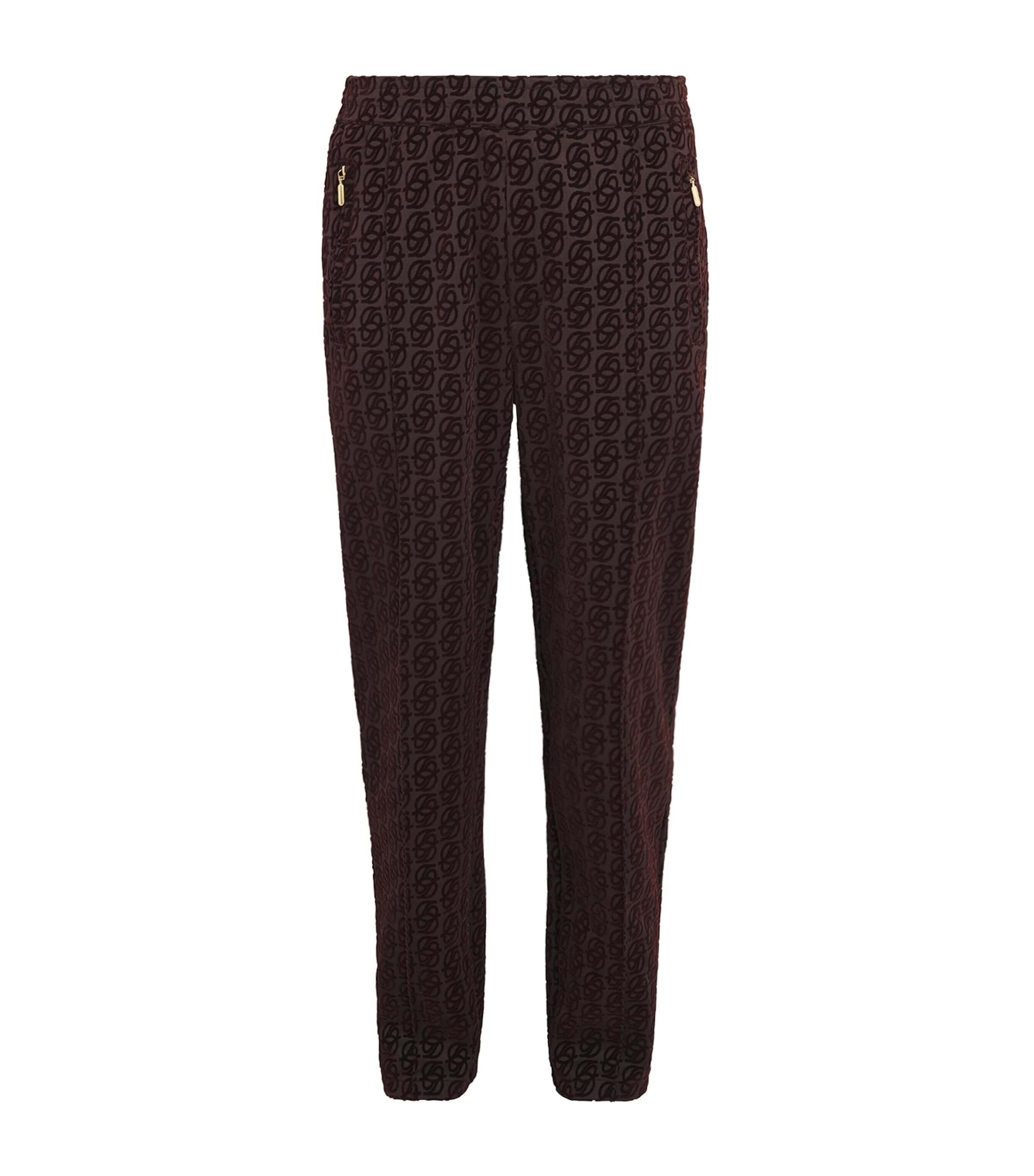 Drôle De Monsieur Monogram Trackpants In Brown