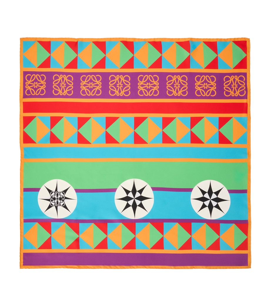 Silk Geometric Jacquard Scarf MULTICOLOR Image 1