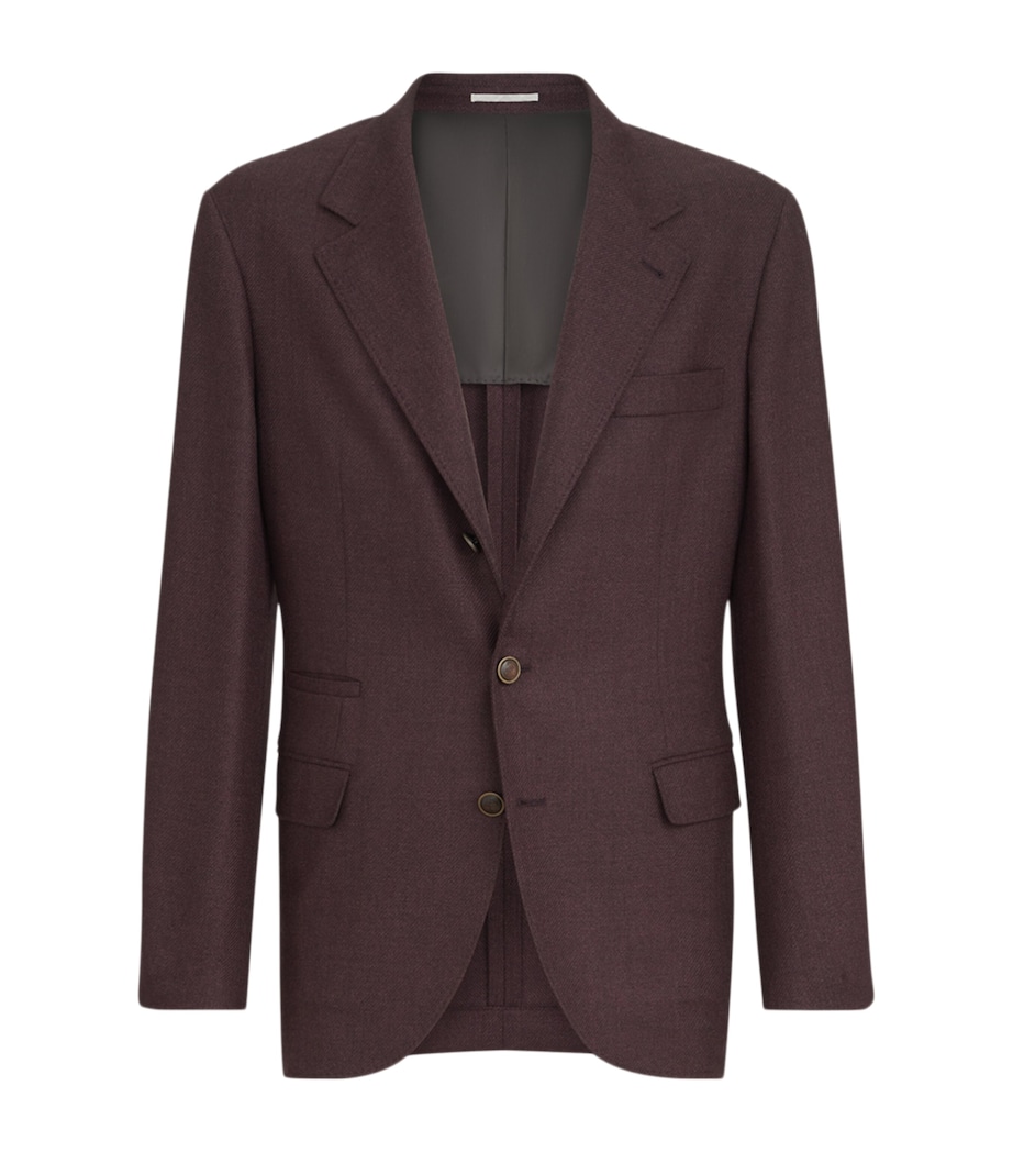 Brunello Cucinelli Mens Mouliné Virgin Wool Twill Deconstructed Blazer Image 1