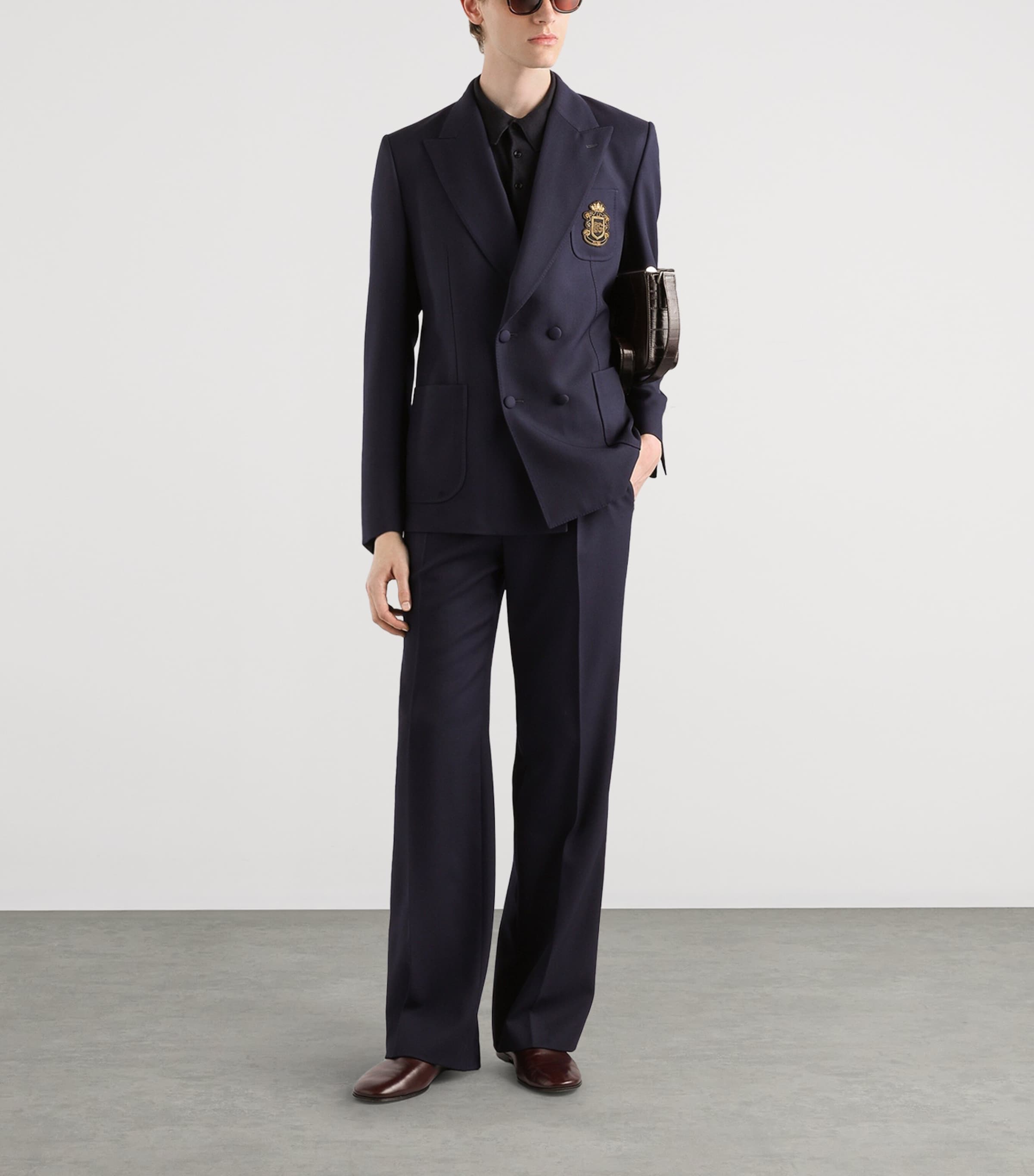 Cotton Crest Polo Shirt B0665-VERY DARK Image 2