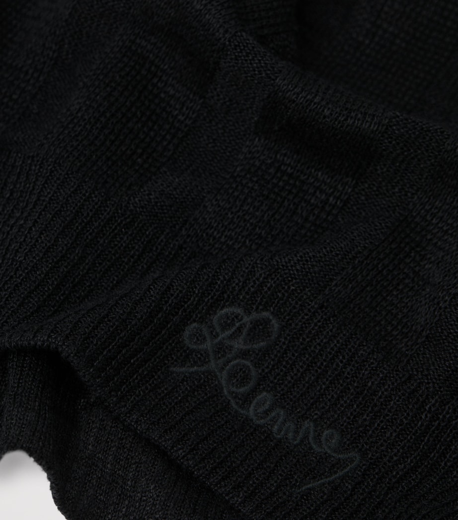 LOEWE Mens x Paula’s Ibiza Linen-Blend T-Shirt Black Image 6