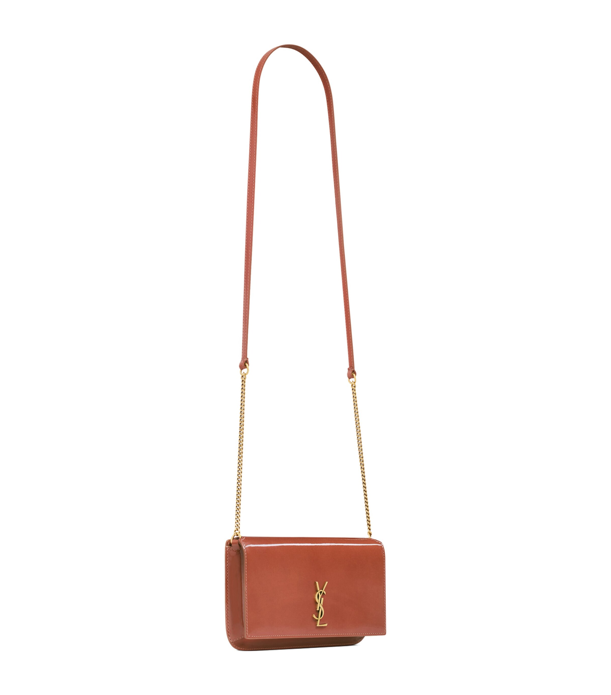 Saint Laurent Patent Leather Cassandre Phone Holder Image 6