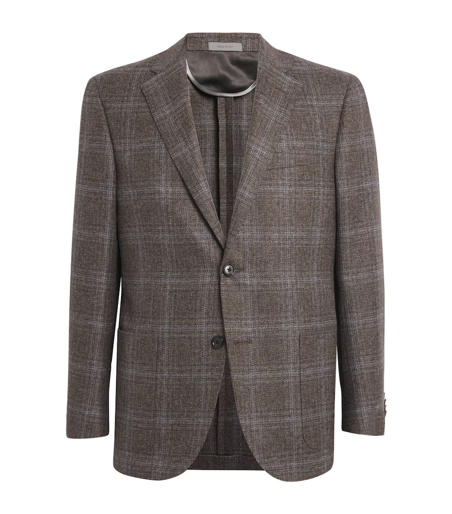 Virgin Wool Check Blazer 032 BBORWN Image 1