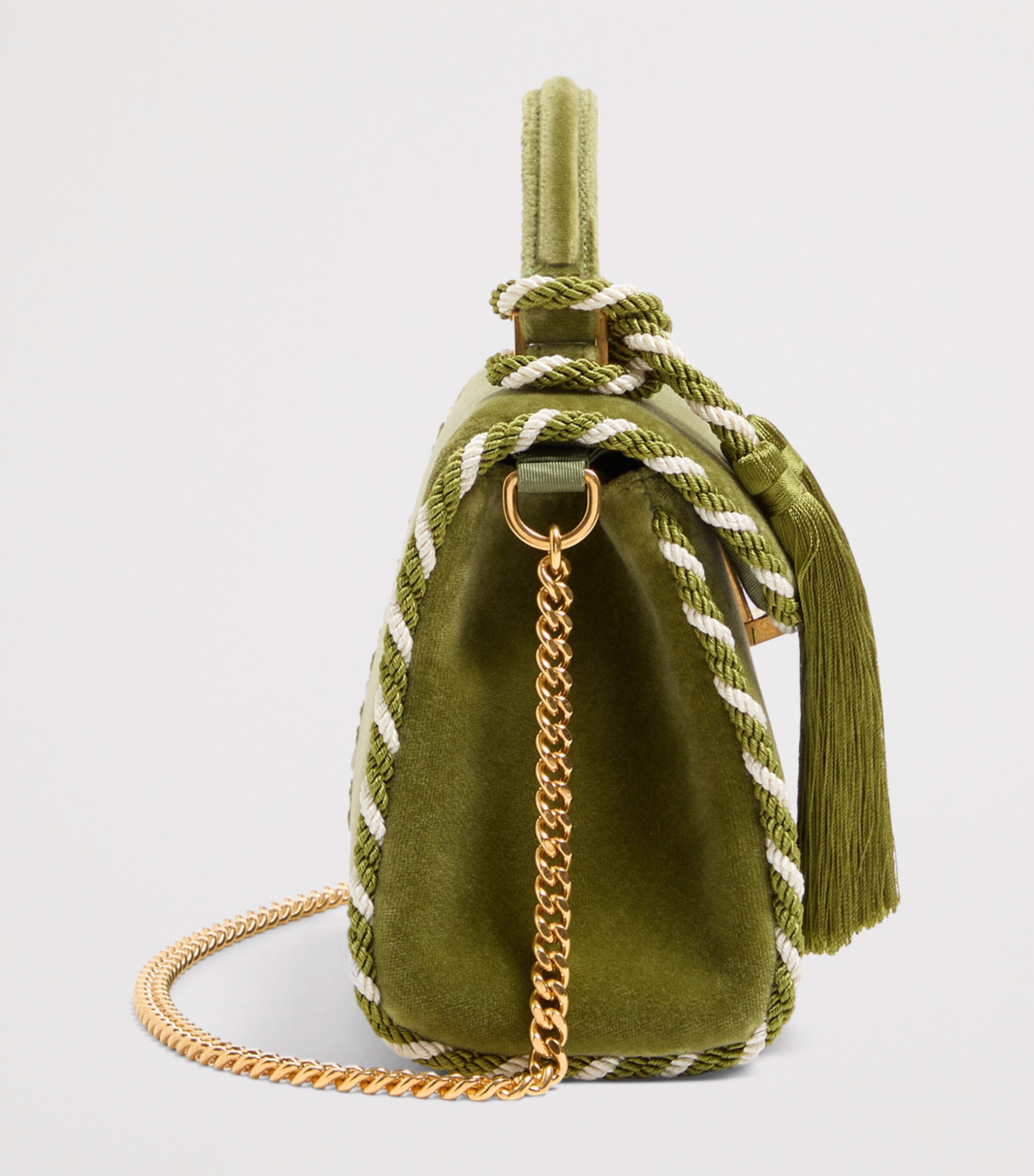 Valentino Garavani Green Mini Embellished VSLING Top-Handle Bag