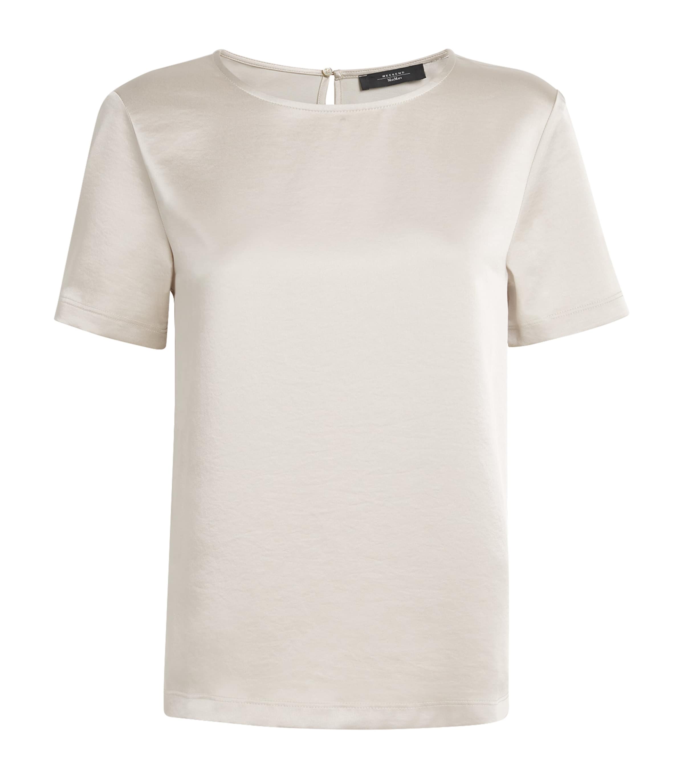 Weekend Max Mara Satin-Front T-Shirt | Women Clothing | Tops | Shirts & Blouses | T-Shirts | Evening & Party Tops | Designers | Weekend Max Mara