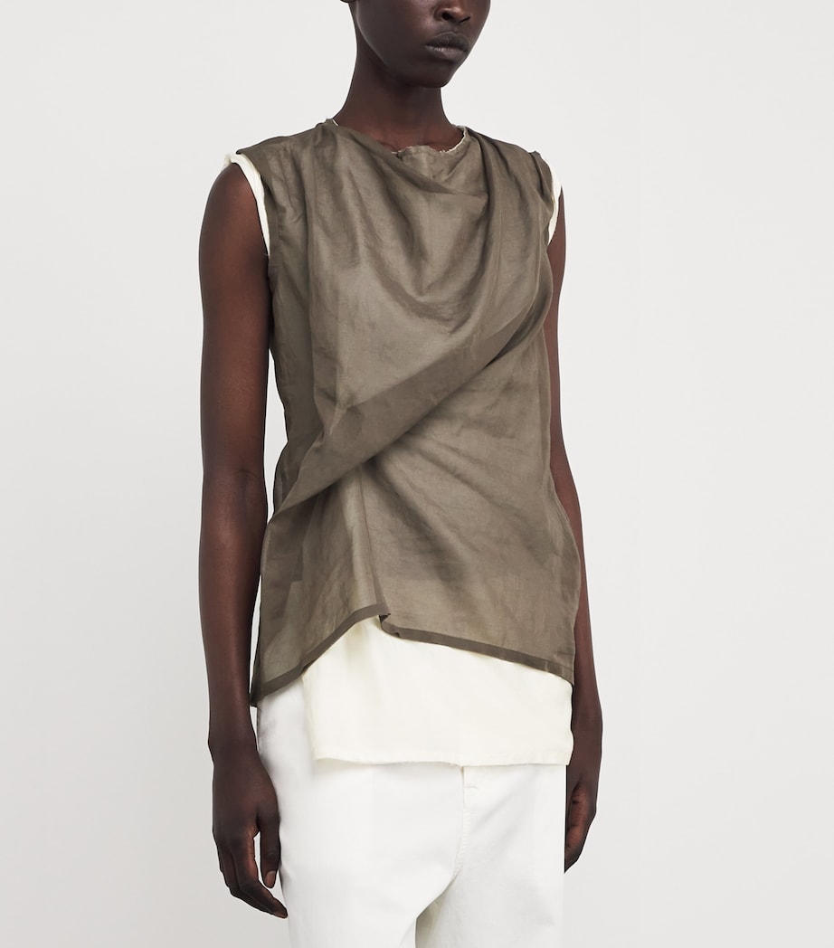 Draped-Detail Inawa Blouse BROWN Image 3