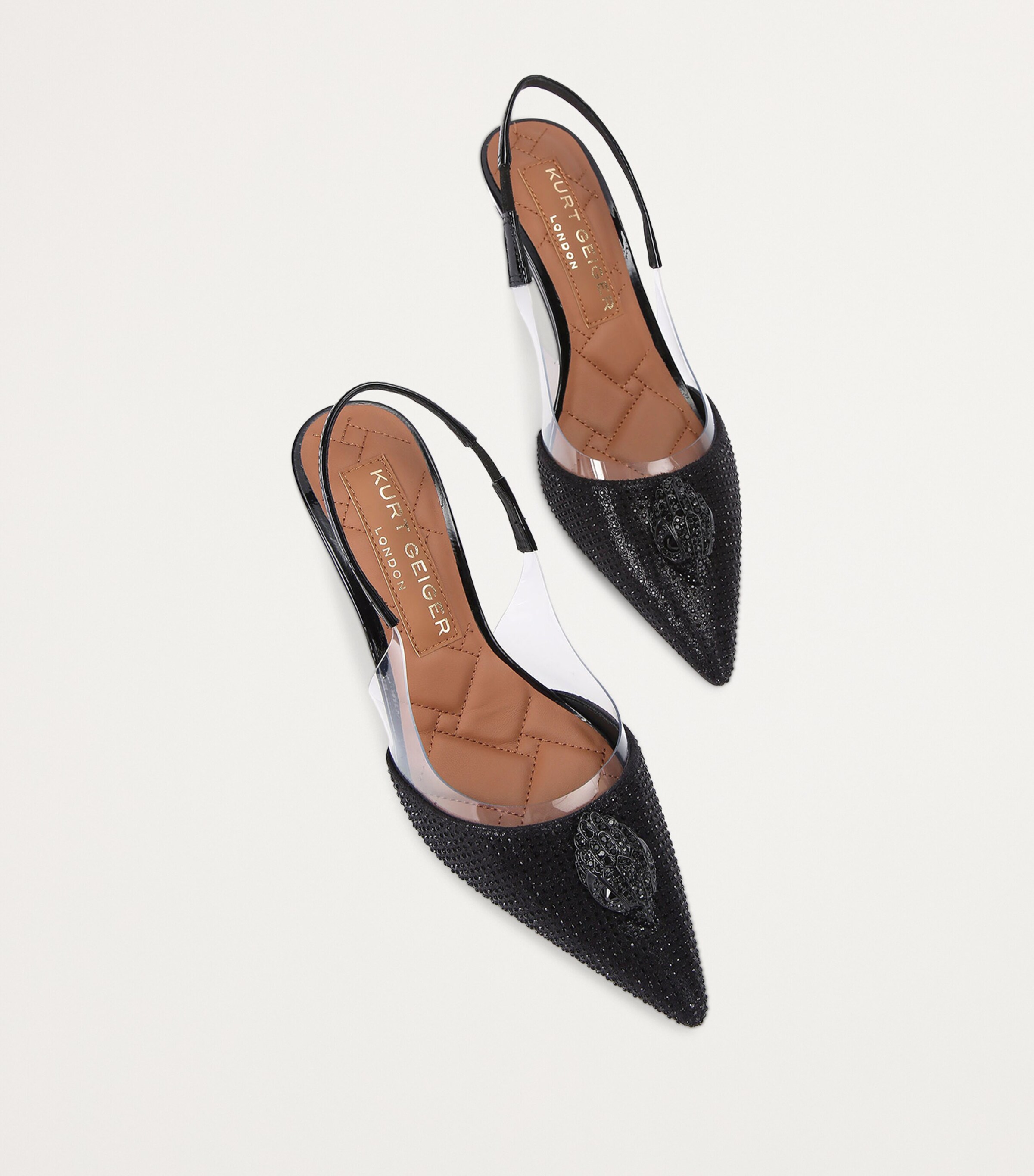 Kurt Geiger London Rhinestone-Embellished Belgravia Slingback Pumps Black Image 3