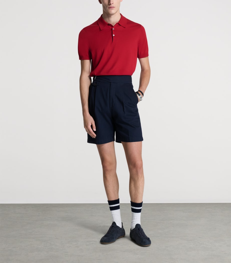 Dunhill Mens Cotton-Mulberry Silk Polo Shirt Image 2
