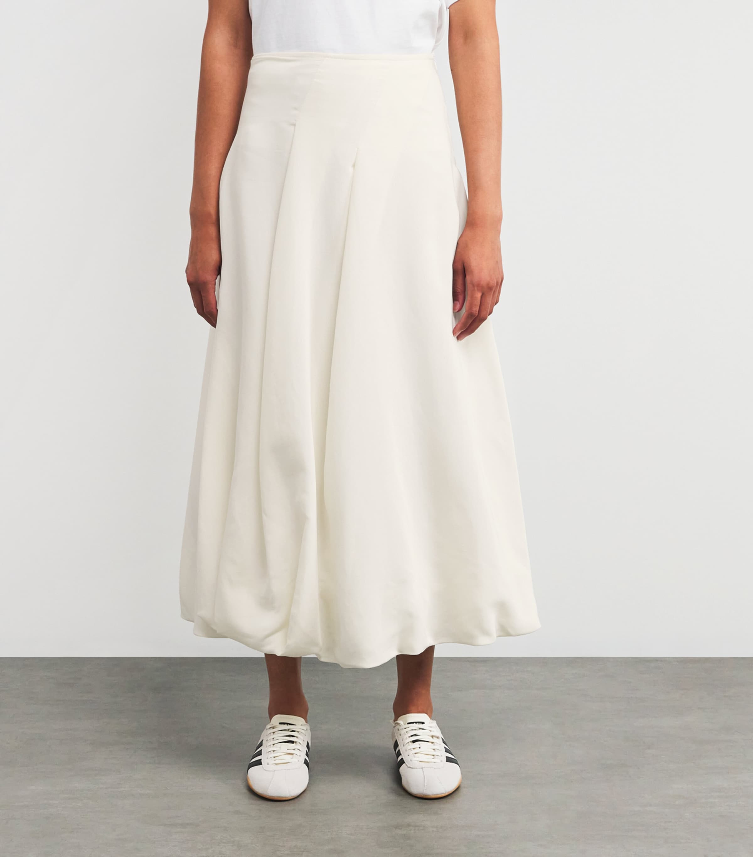 Canvas Balloon Midi Skirt WOOL WHITE Image 3