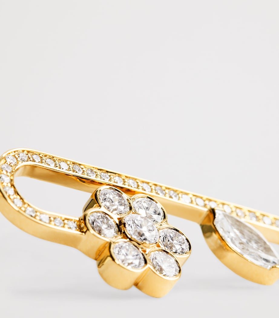 Yellow Gold and Diamond Tournesol Single Left Earring YELLOW GOLD Image 6
