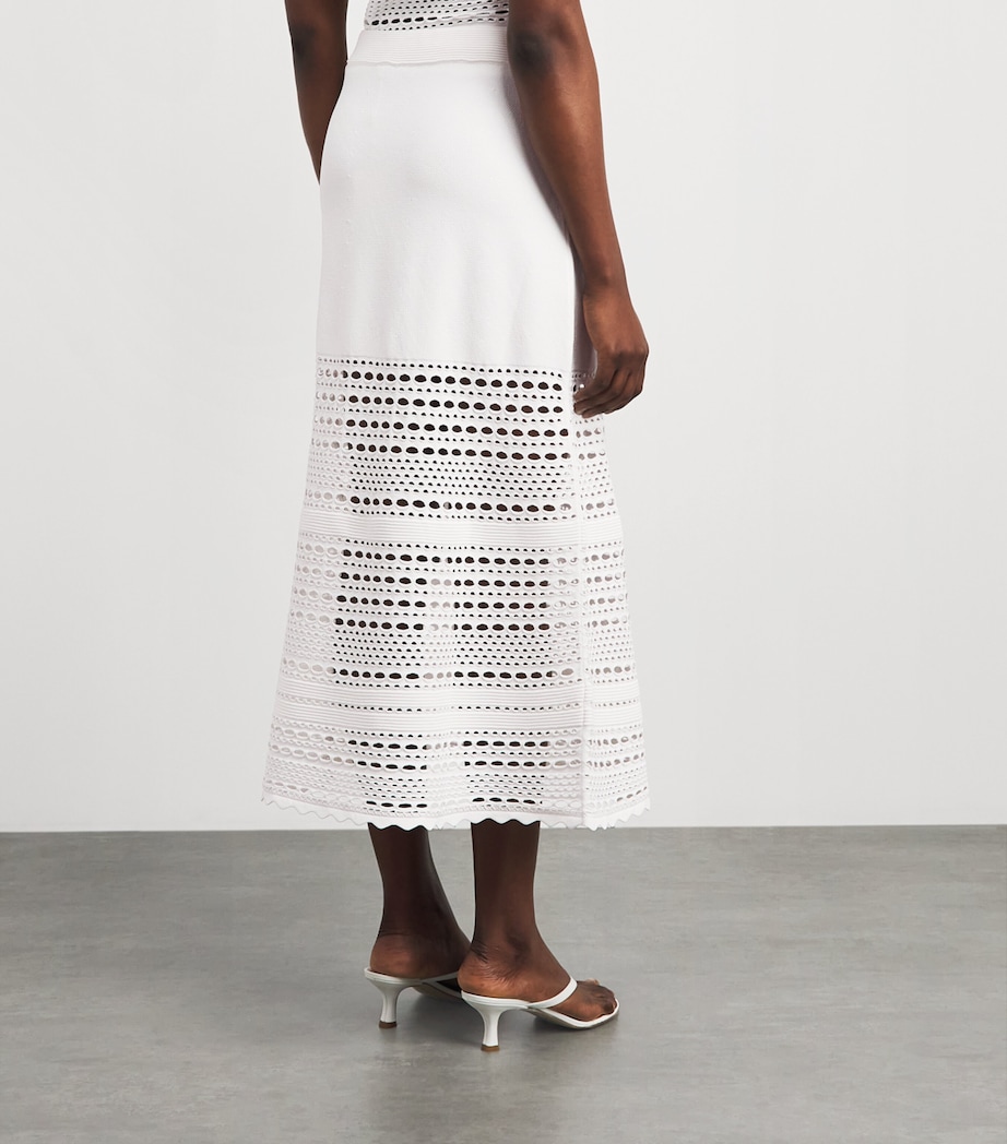 Simkhai Womens Open-Stitch Westly Midi Skirt Ivory Image 5