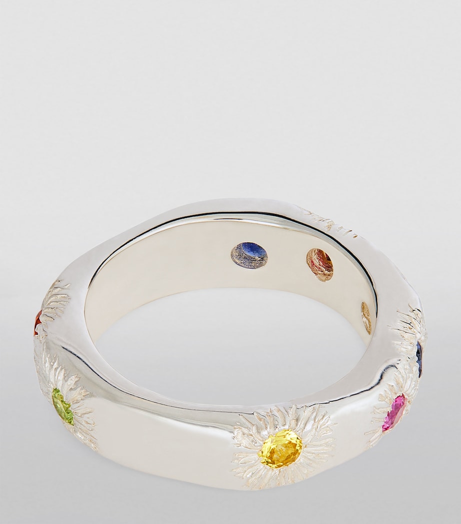 Bleue Burnham Sterling Silver and Sapphire Mycorrhizal Ring Silver Image 3