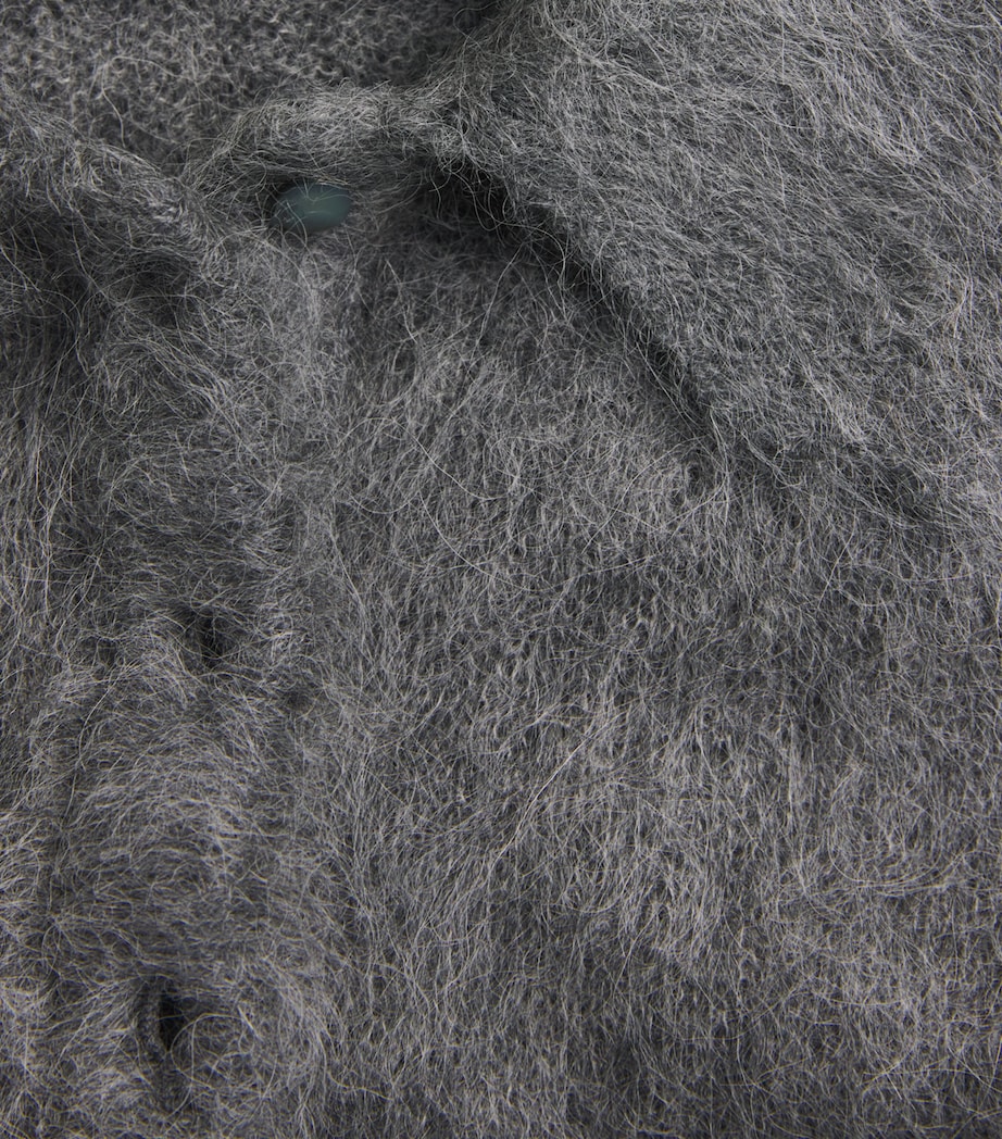 Chloé Womens Alpaca-Blend Polo Sweater Smoky Grey Image 2