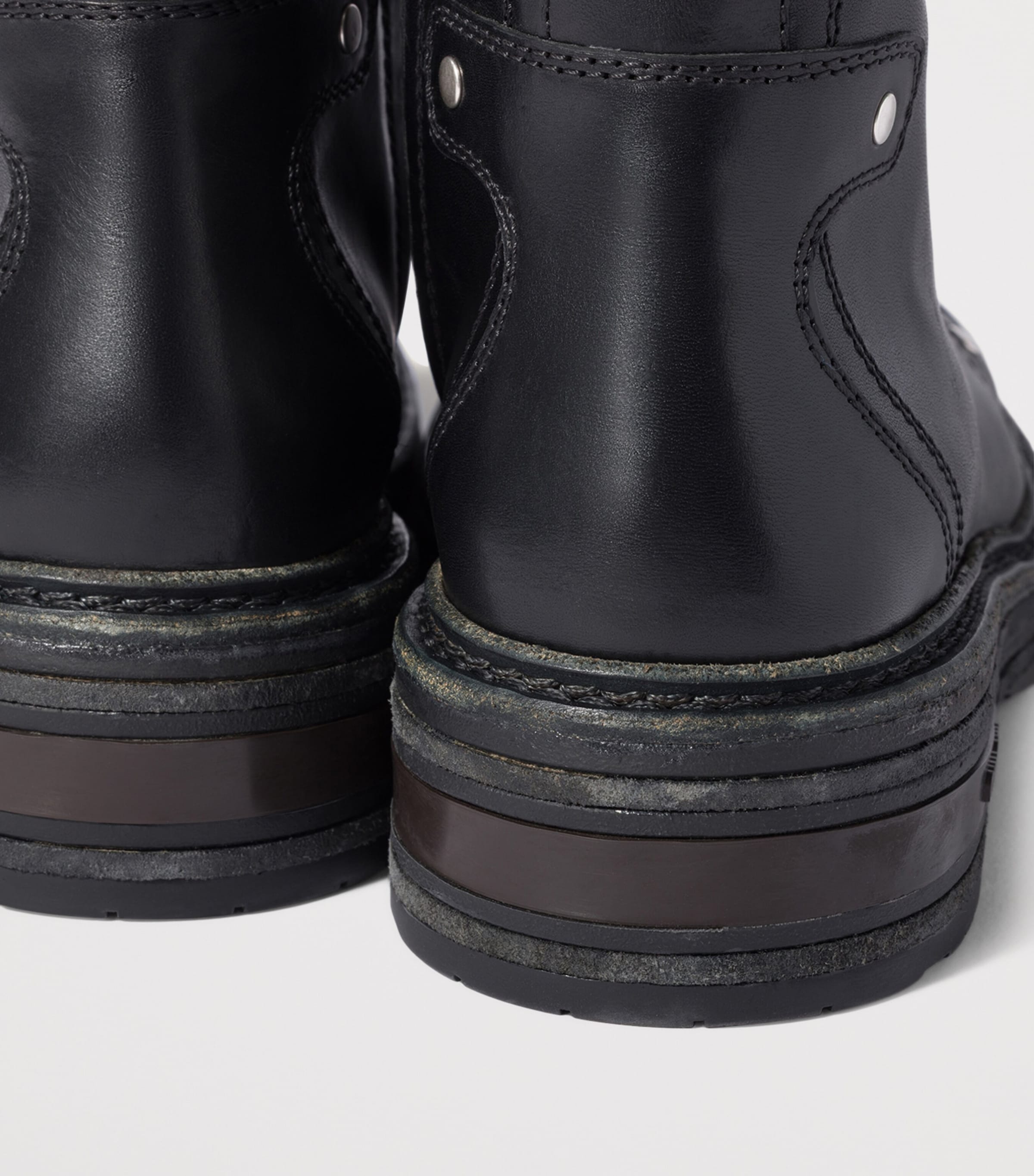 Miu Miu Leather Lace-Up Knee-High Boots Black Image 3