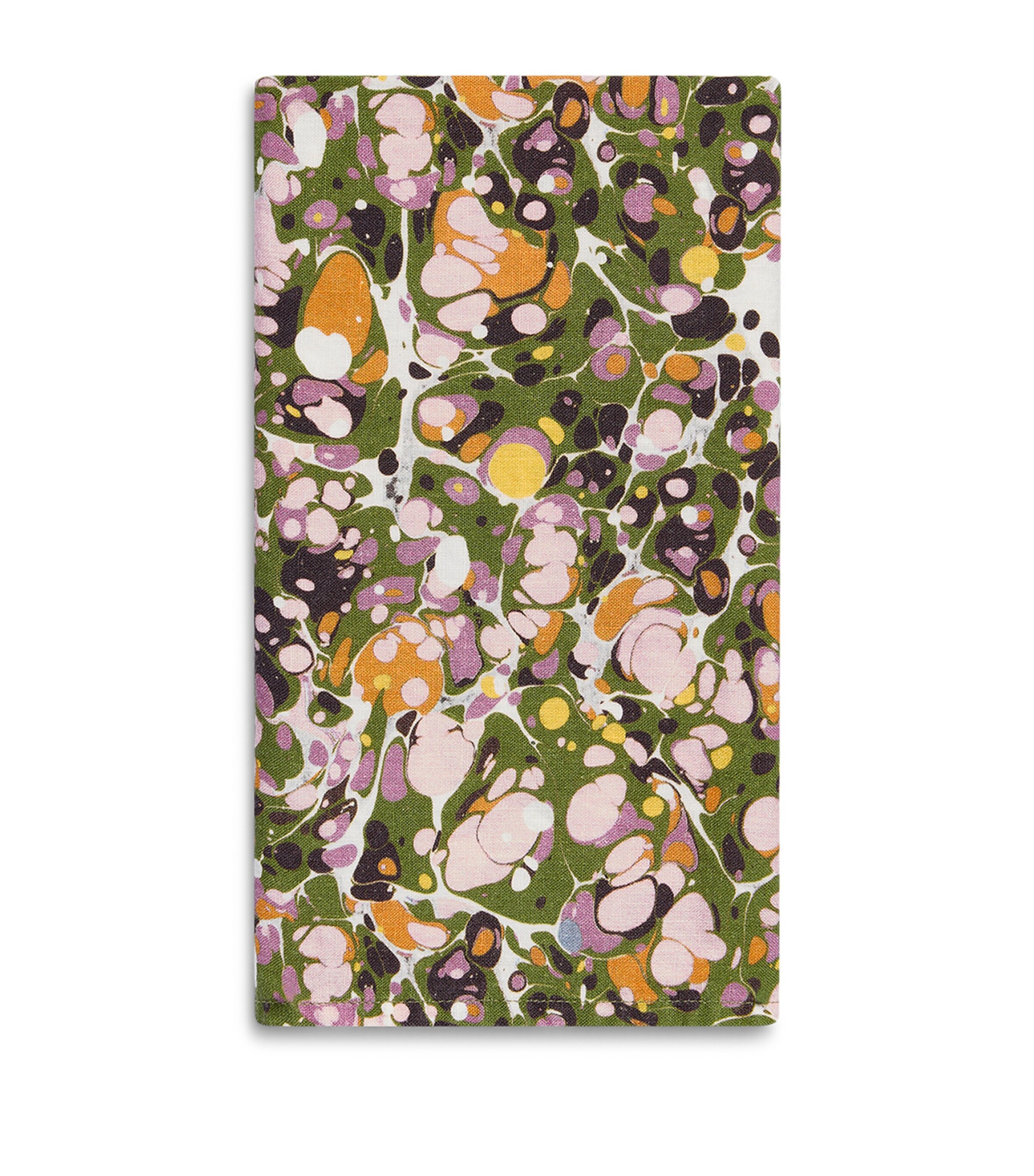 Linen Marble Napkin (50cm x 50cm) GREEN, PINK, ORANGE Image 2