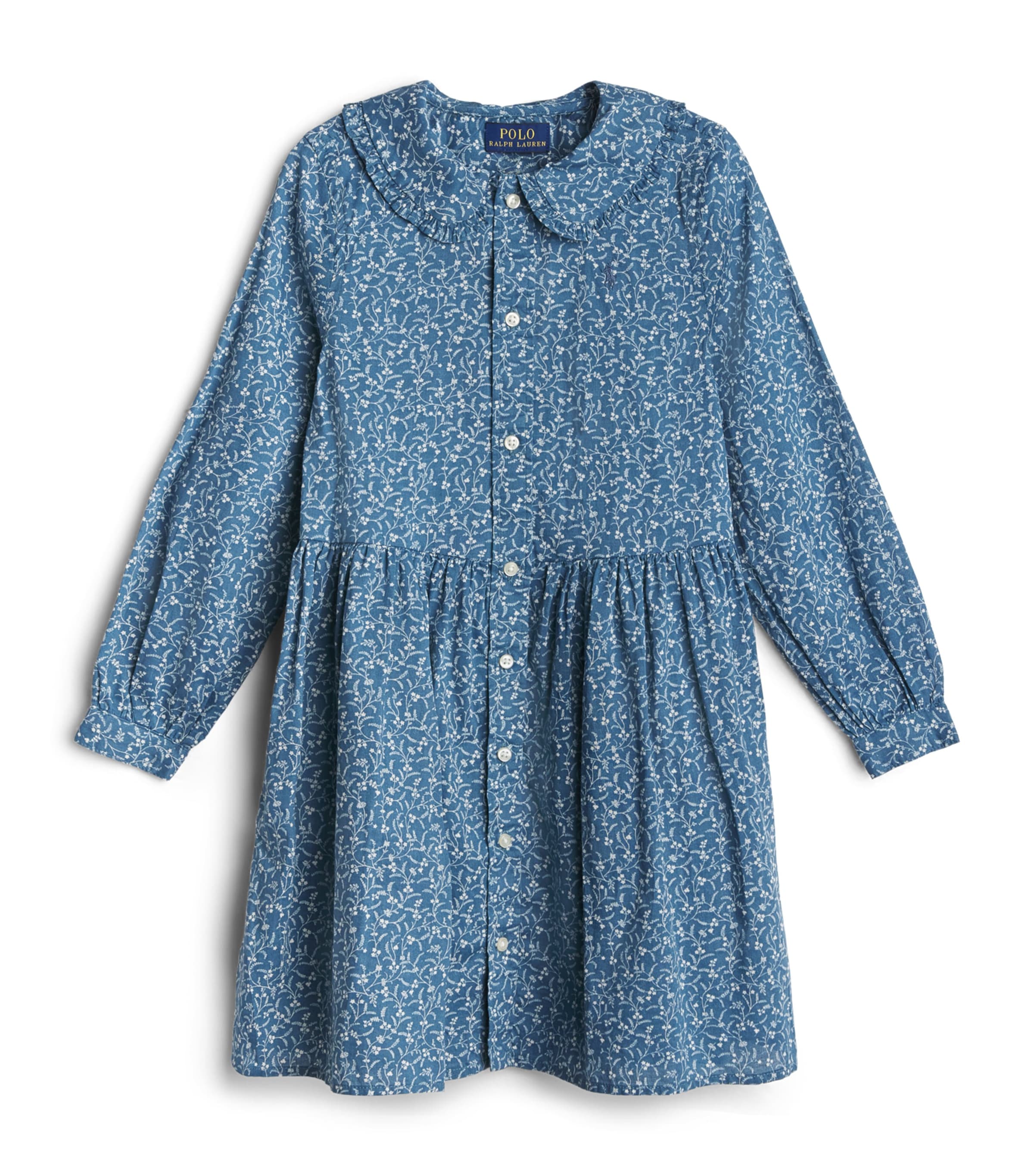 Ralph Lauren Kids Cotton Printed Dress (2-6 Years) Prolyn Floral Blue Image 1