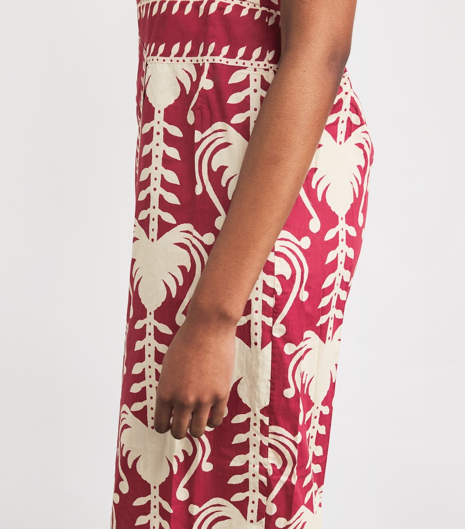 Linen Ancient Peru Midi Dress DARK CHERRY/ECRU Image 4