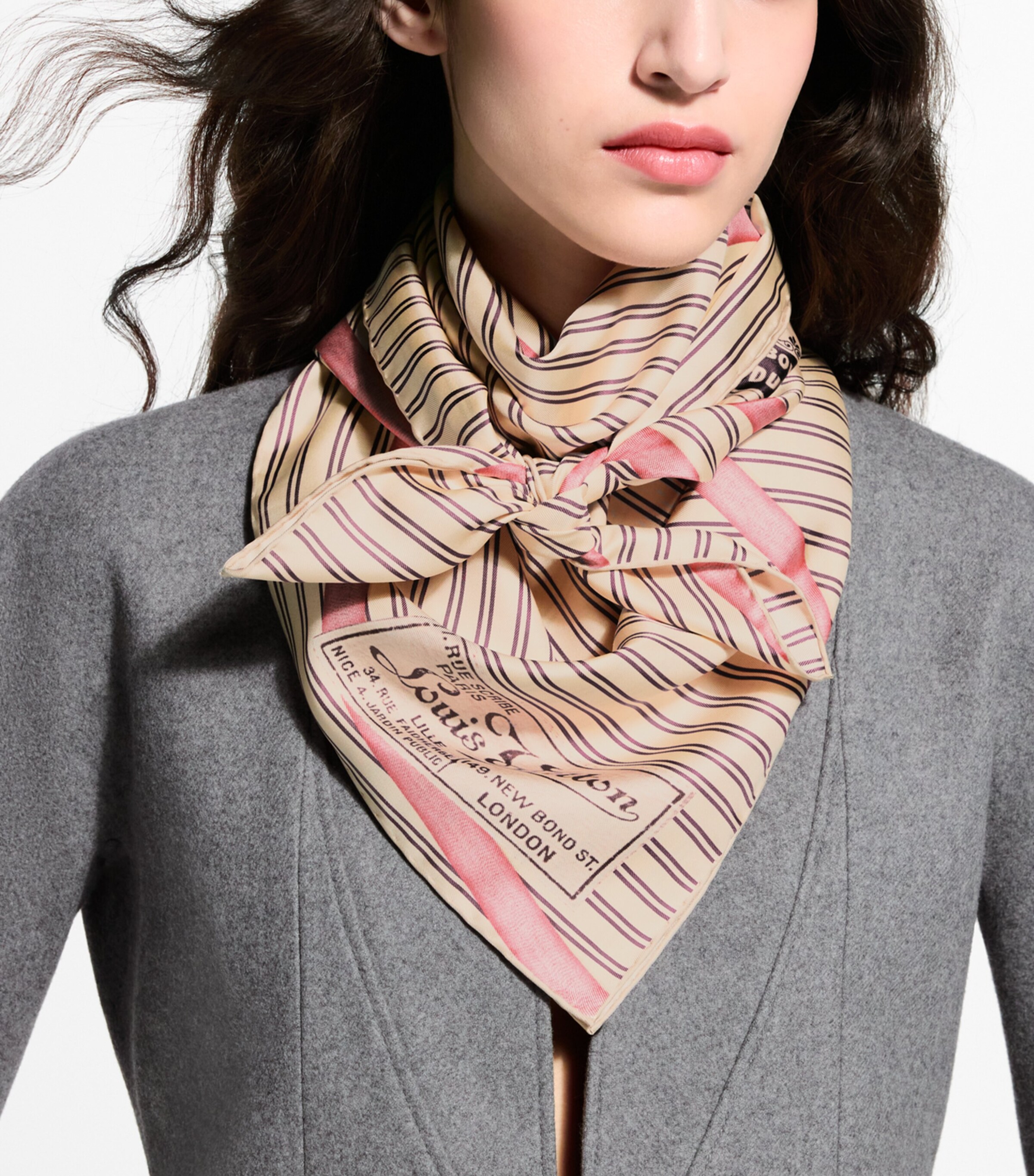 LOUIS VUITTON Silk Insider Square Scarf Pink Image 2