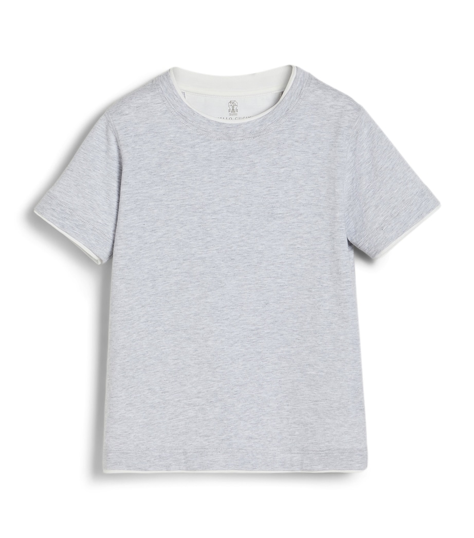 Brunello Cucinelli Kids Cotton Layered T-Shirt (4-6 Years) Image 1