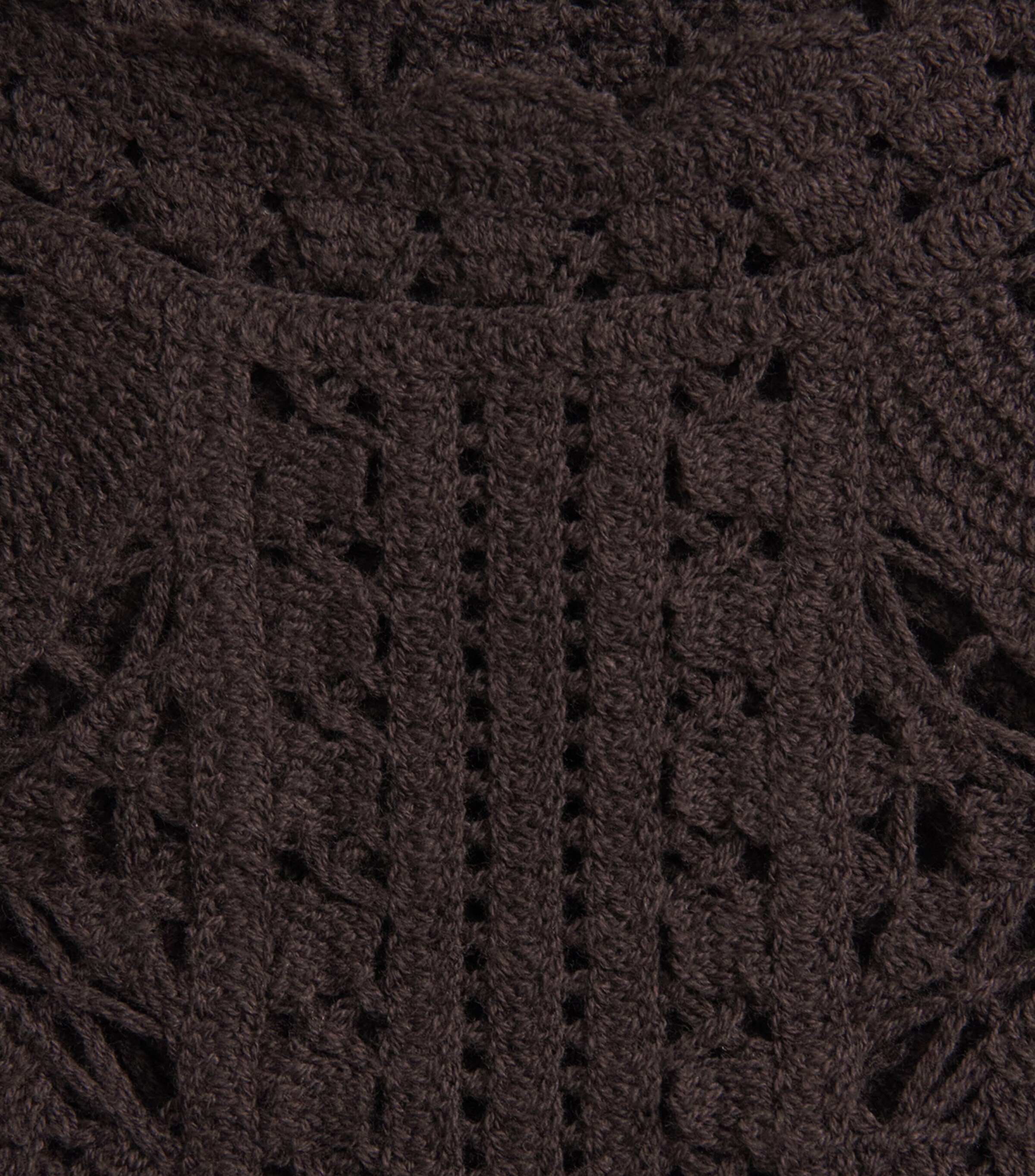ME+EM Womens Framed Crochet T-Shirt Cocoa Brown Image 6