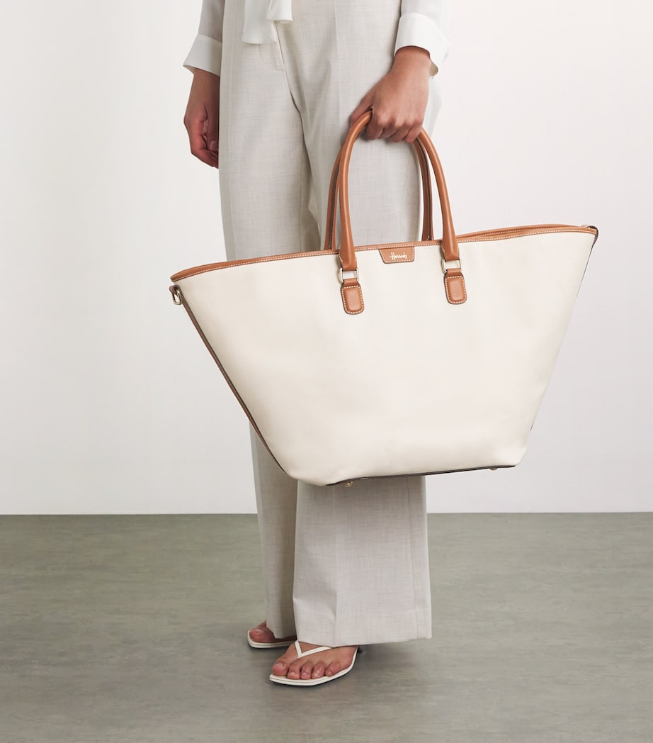 Large Canvas Slouchy Tote Bag CREAM Image 2