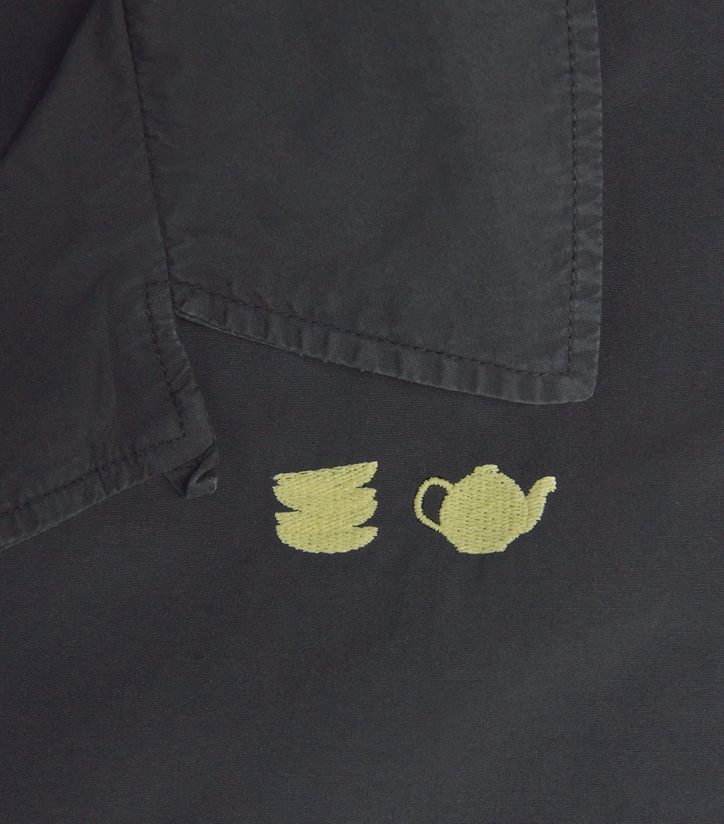 JW Anderson Mens Cotton Embroidered Shirt Washed Black Image 5